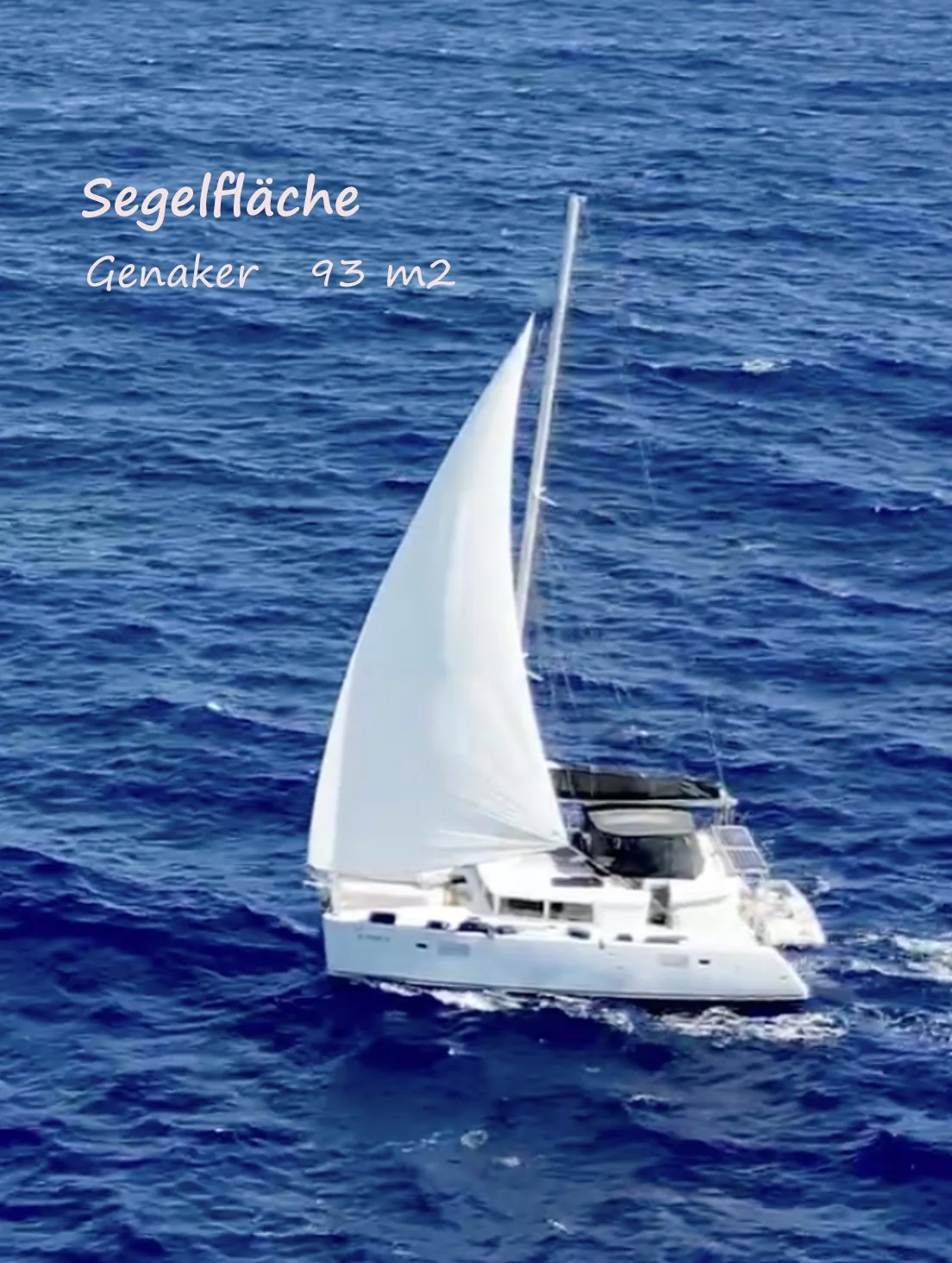 Segelboot mit weißen Segeln auf dem Meer