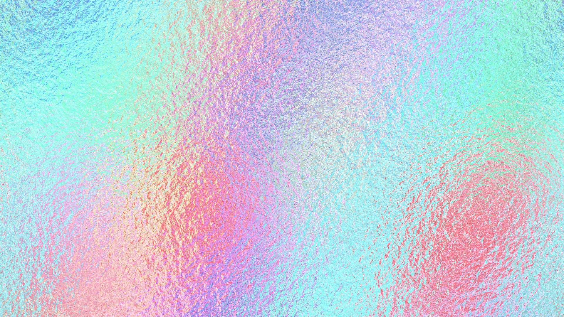 An abstract, iridescent surface with pastel colors of pink, blue, green, and purple, creating a textured, holographic appearance.