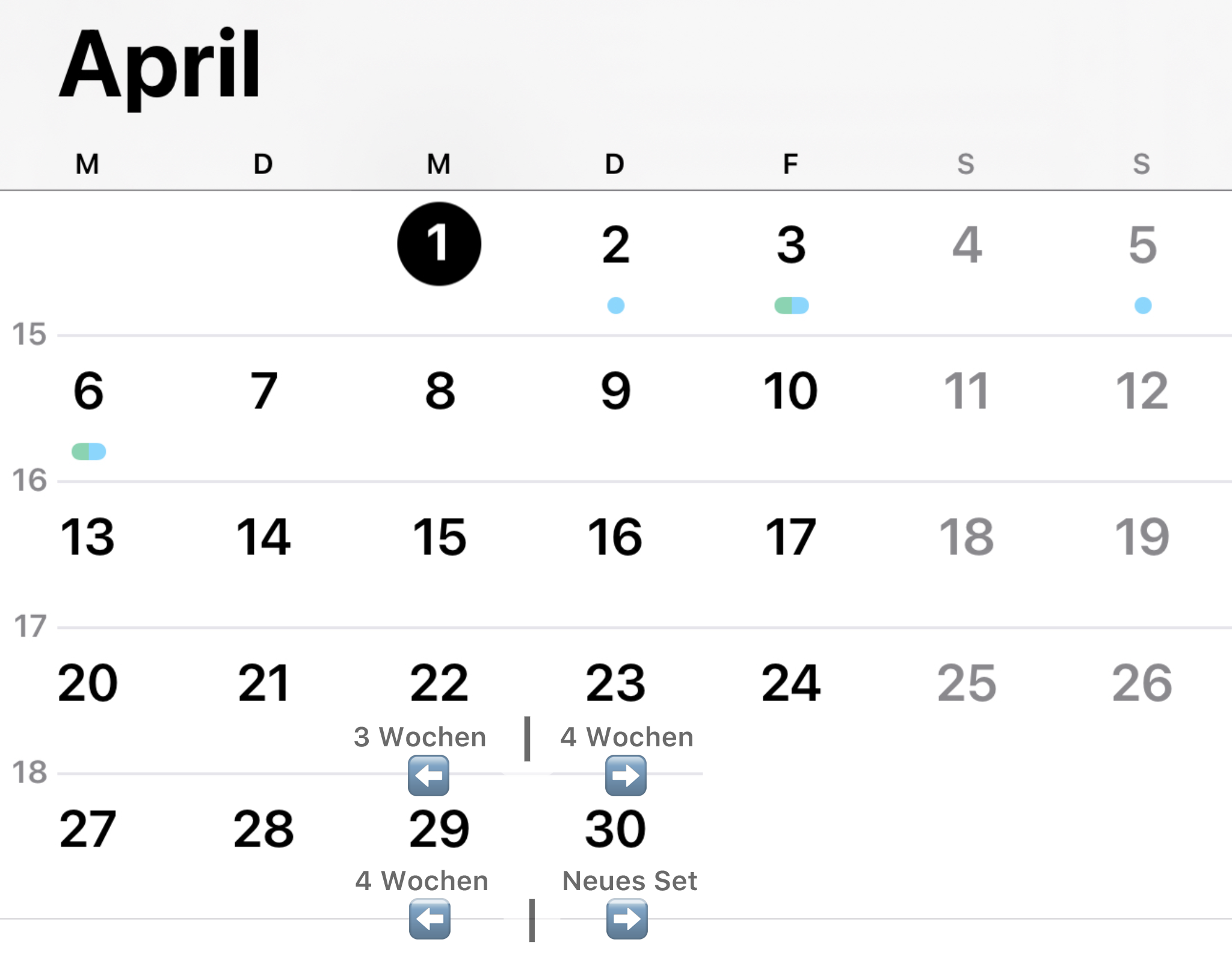 Wie genau werden die drei Wochen für das Auffüllen berechnet?
