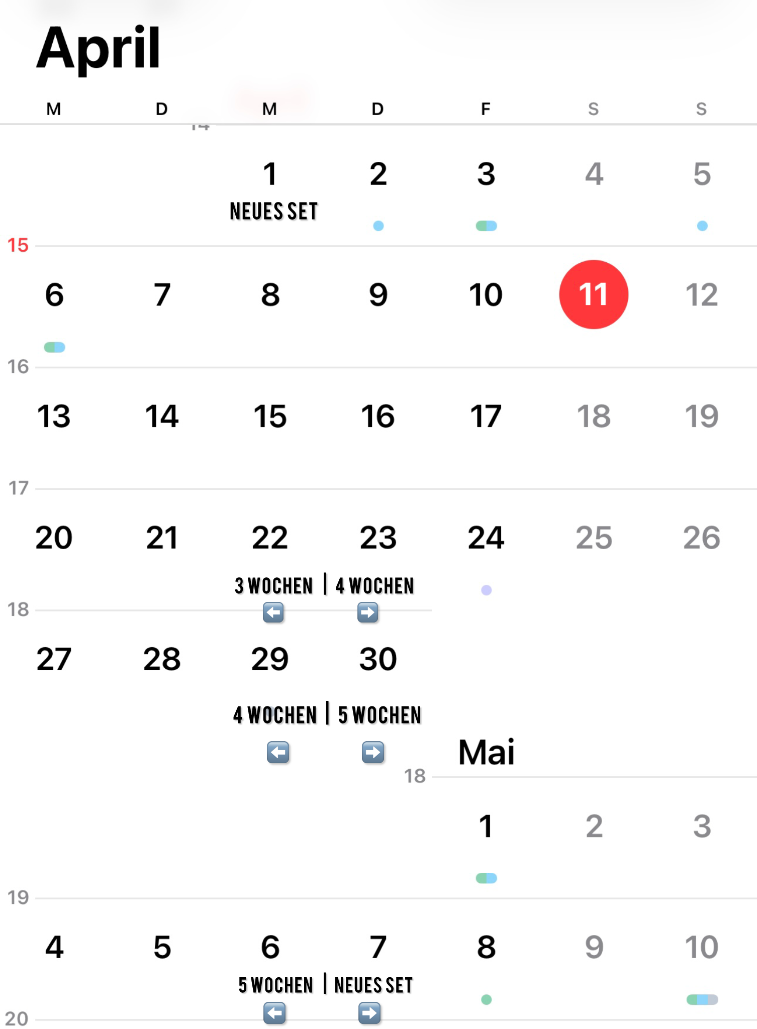 Wie genau werden die drei Wochen für das Auffüllen berechnet?