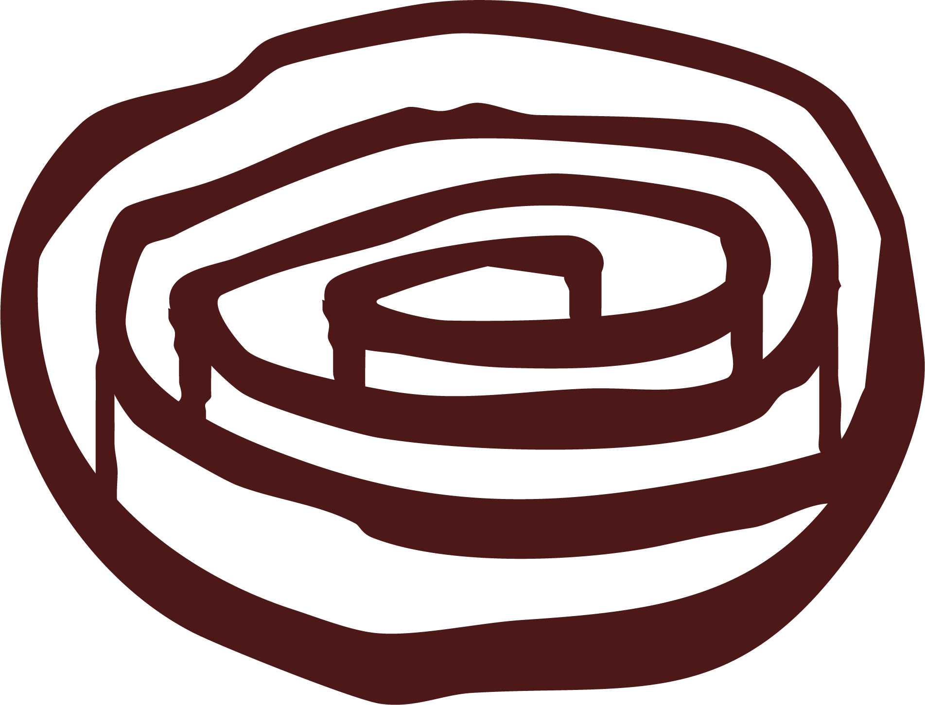 A brand icon for Mind - Illustration of rose or scroll.