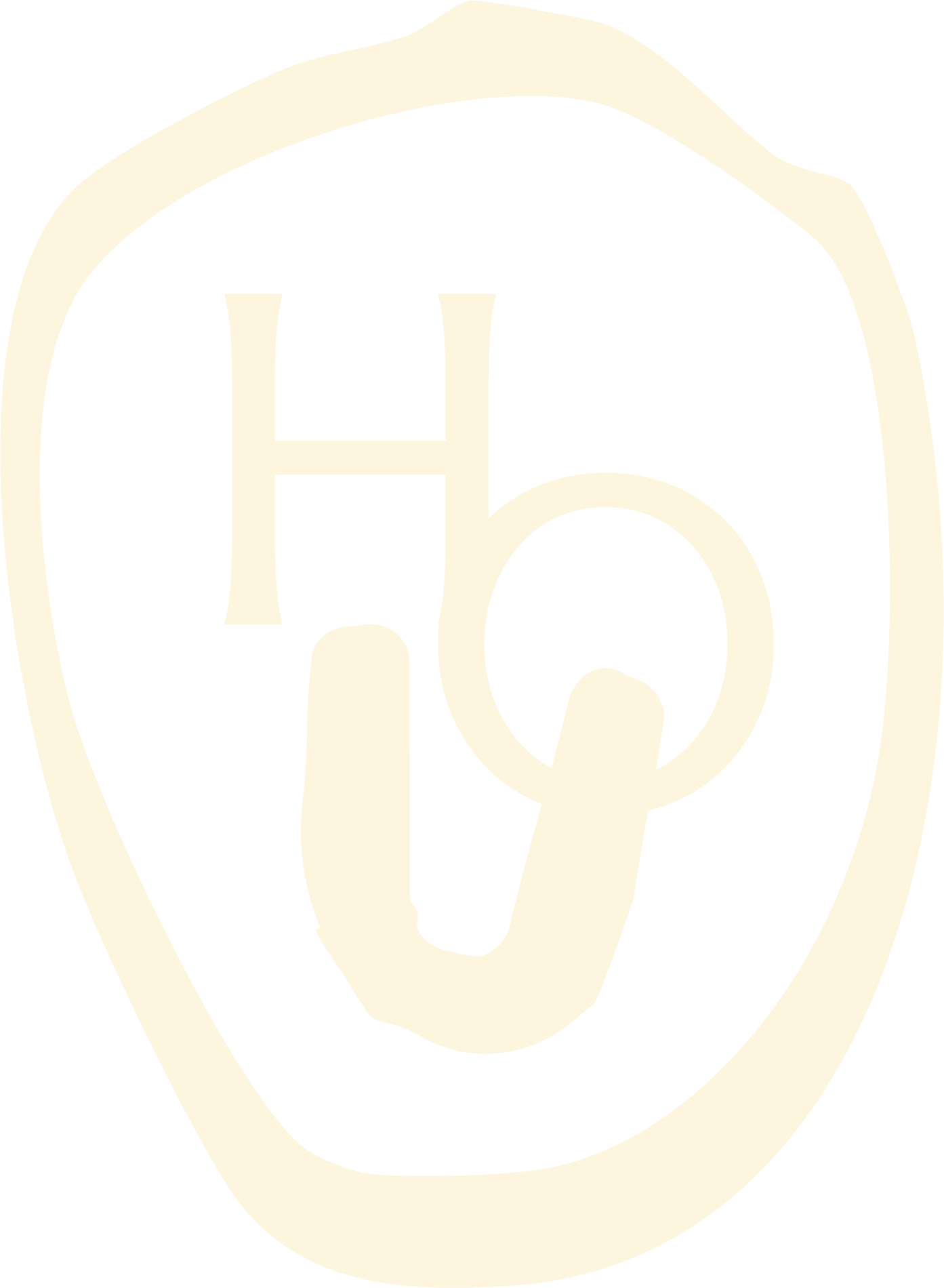 A Brand icon with the letters HoU inside a shield outline, in light beige color.