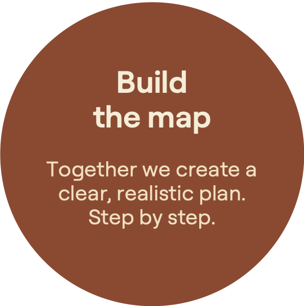 Build the map. Together we create aclear, realistic plan.Step by step.