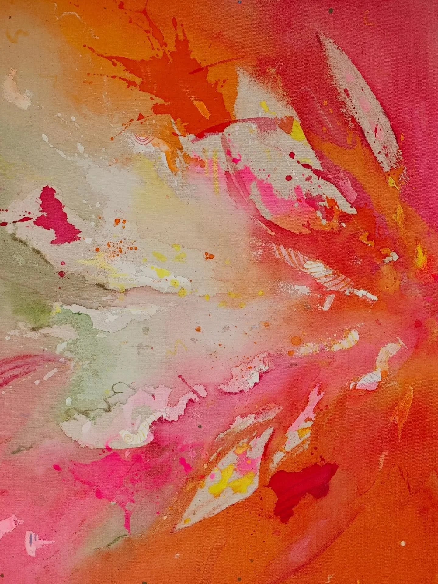 unleashed power
mixed media on raw canvas
120x80cm

Details.
An artwork with a quite long story between hate and love within the process. Now that it's finished it turned out as reminder for me to trust the process, stay with my Intuition and keep go