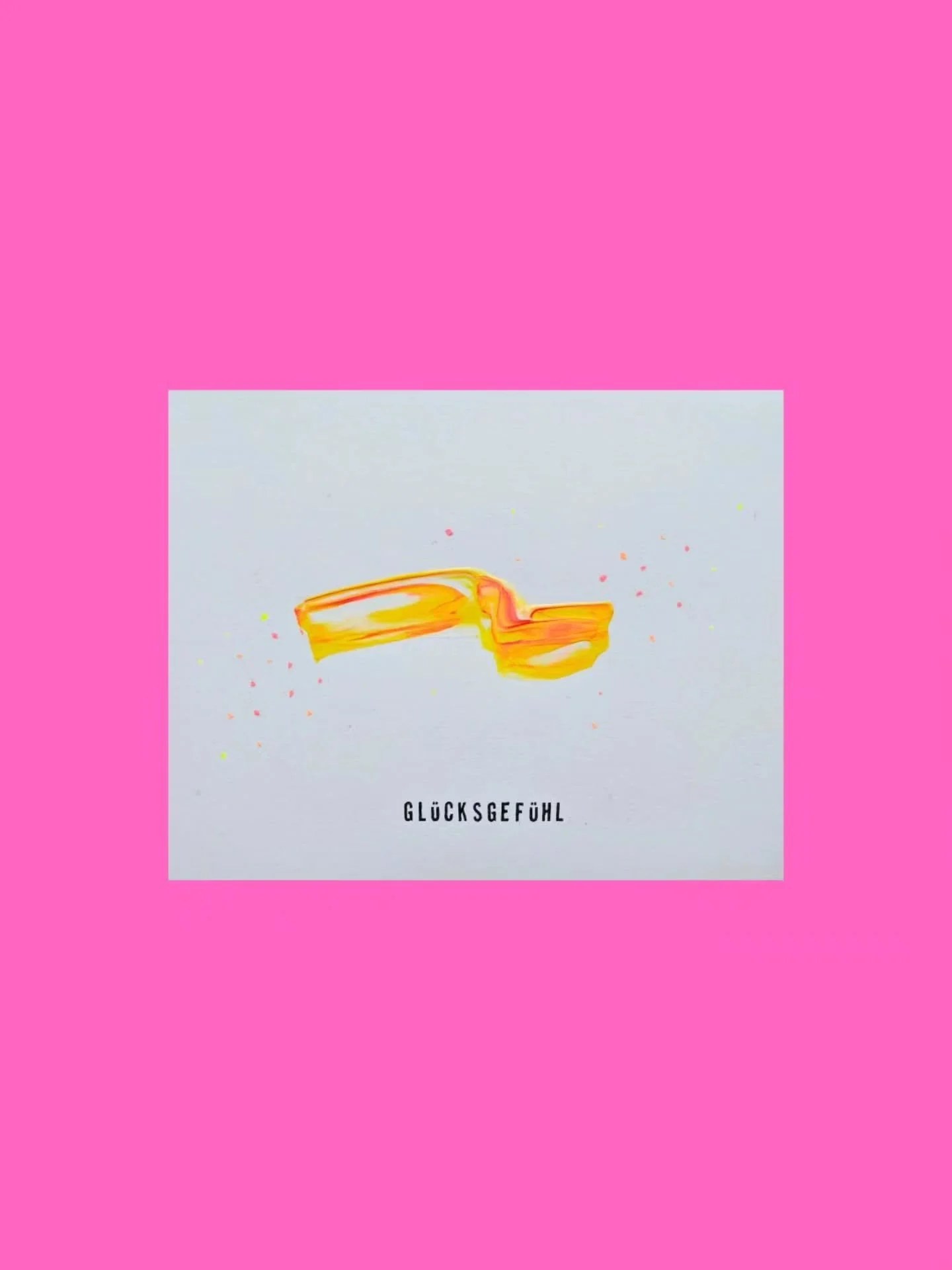 Acrylic &amp; ink on paper. 
Gl&uuml;cksgef&uuml;hl 
14,8x10,5cm

A feeling of happiness. Sometimes it comes suddenly like a flash of lightning, sometimes very gradually. Grateful for every second of happiness, trying to store it in every cell of my 