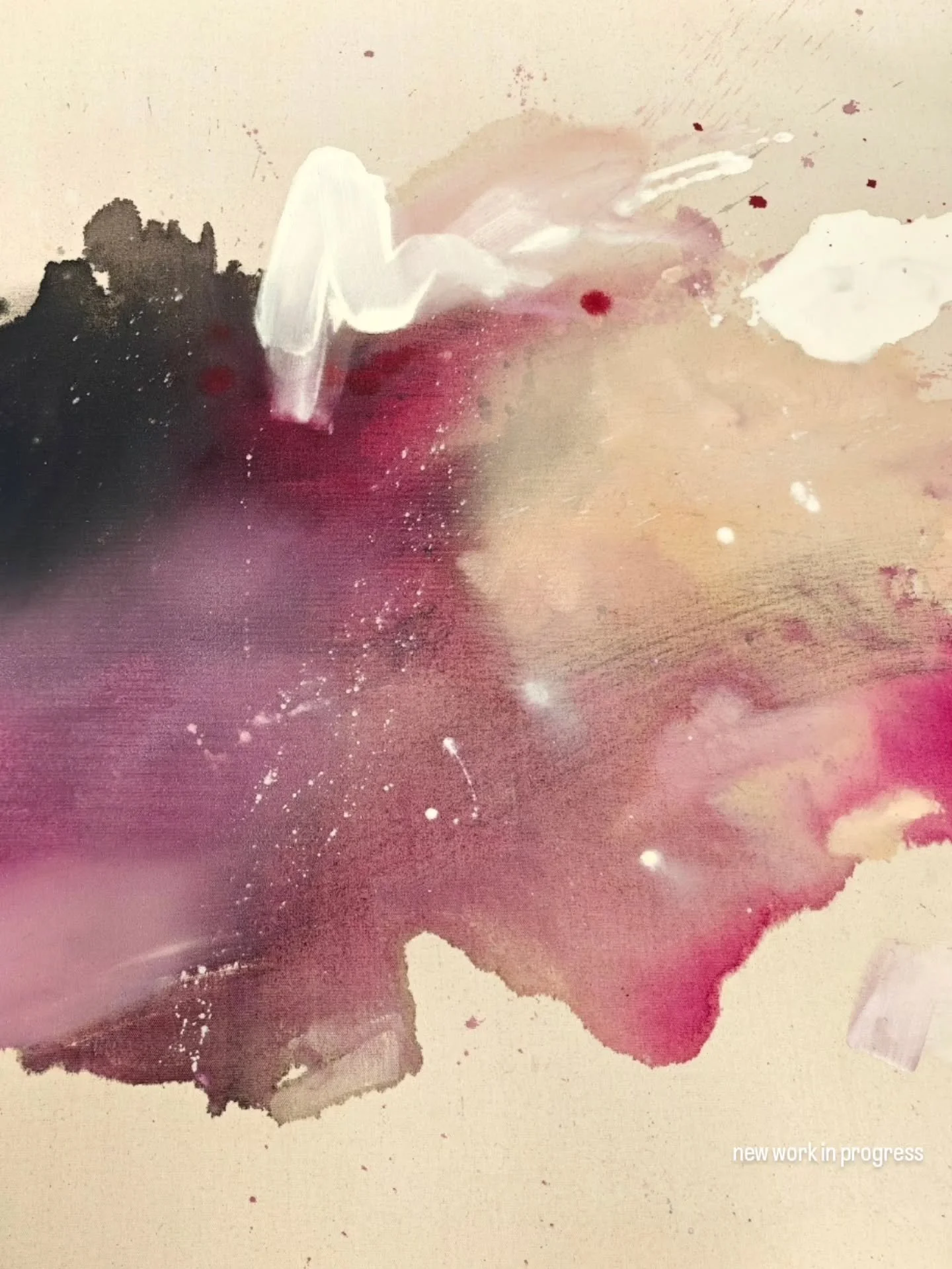 New work in progress.

Time stands still as I watch the paint flow and try to keep the balance between control and trusting the process.

Let's see what grows from it.

#contemporarypainting #abstractcontemporary #paintinginprogress #abstractart #pro