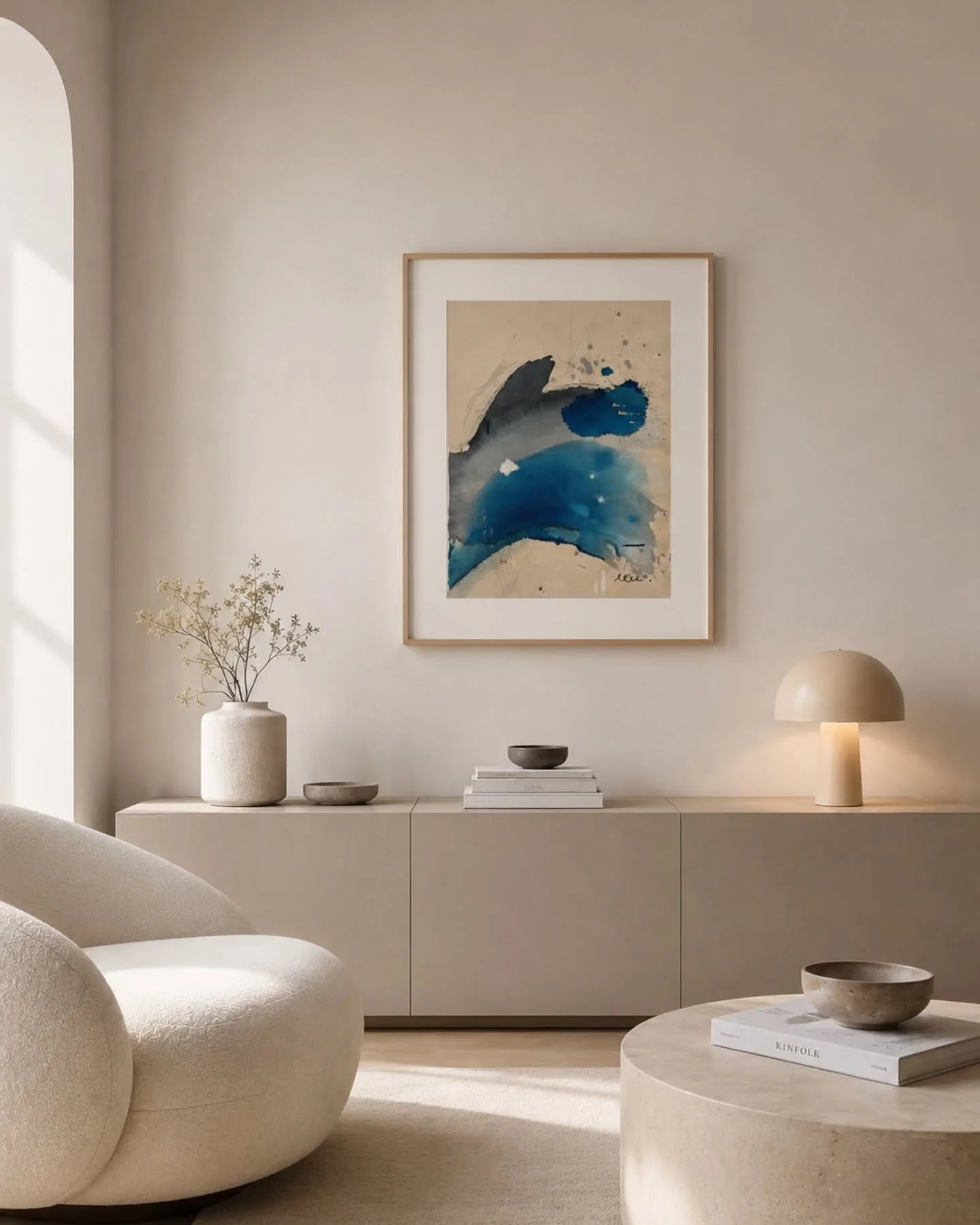 Sea Within
acrylic &amp; mixed media on raw canvas 
62x72cm
2026

Its vastness.
Its silence.
Its incredible power.

A reminder that we can be both still and wild, grounded and free.

This painting is an exploration of that feeling &mdash; of carrying