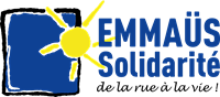 Logo d'Emmaüs Solidarité avec un soleil stylisé.