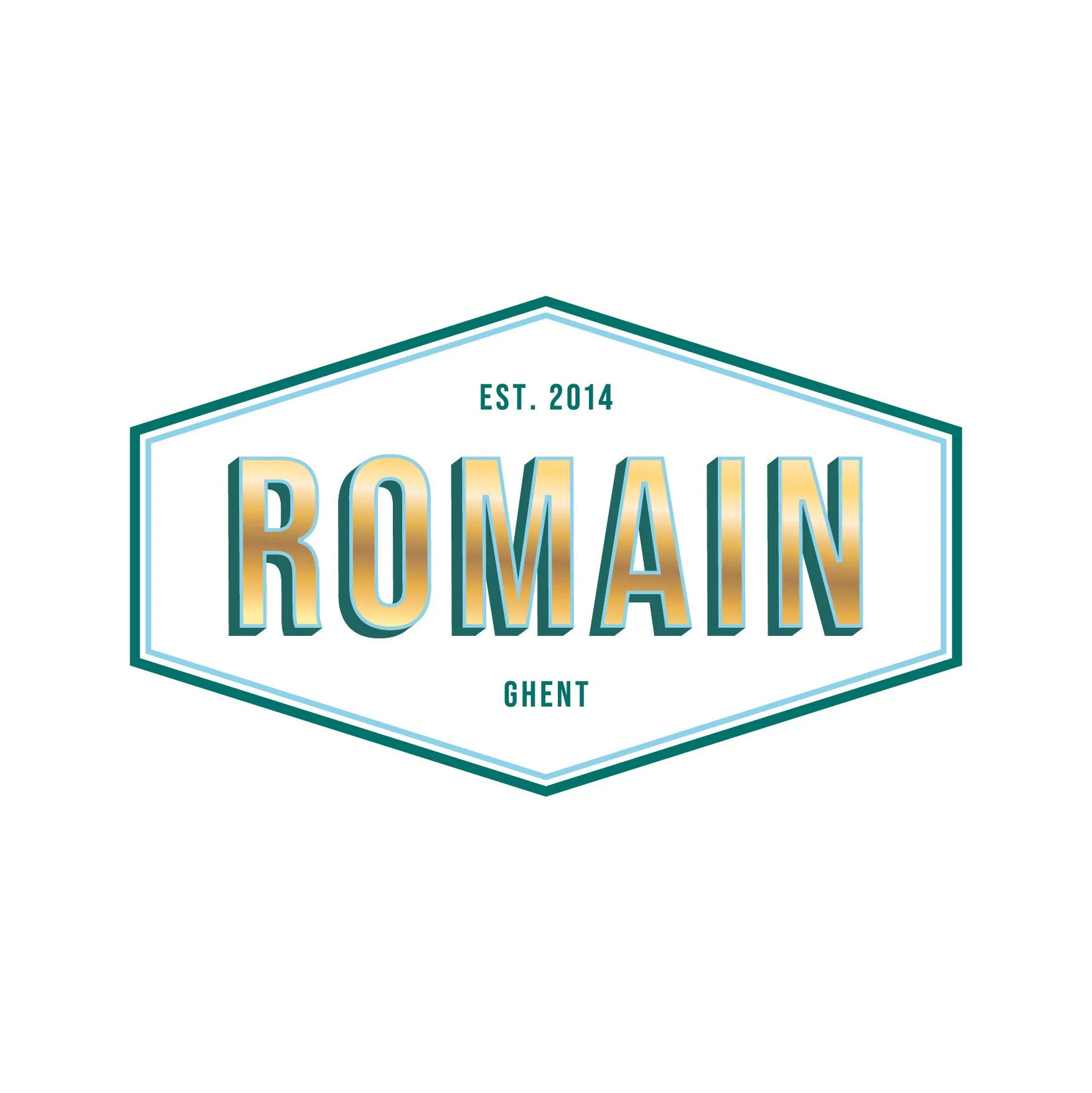 Logo for Romain, established in 2014 in Ghent.