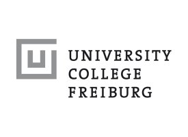 University College Freiburg logo with a stylized letter 'L' and 'F' in gray, and the text 'University College Freiburg' in black.