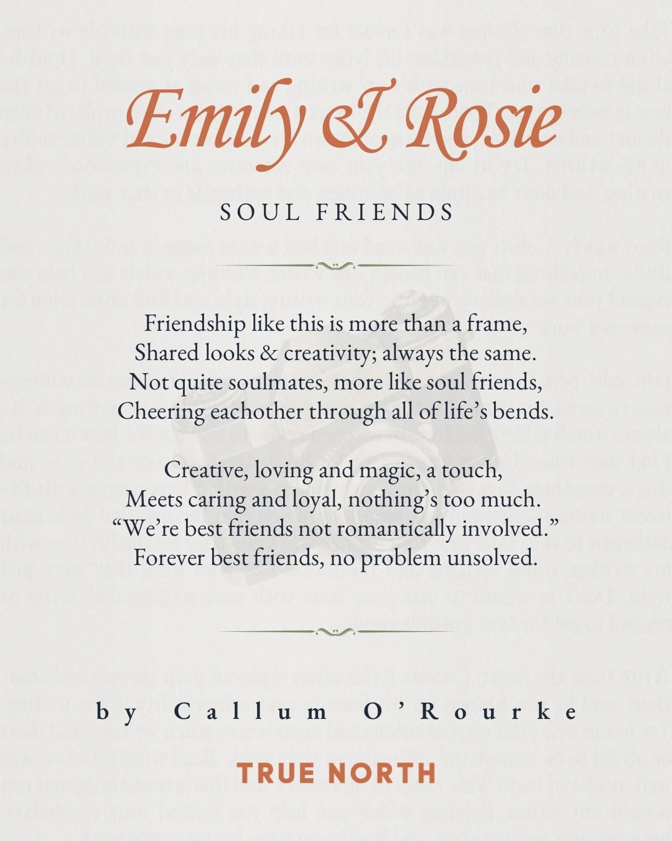 Another personalised poem written at @mysticalmatrimonymarket - this time for two best friends because love isn&rsquo;t reserved for romance. 

Soulfriends are the ones who lift you up, make you feel seen, share laughs as well as the tears and totall