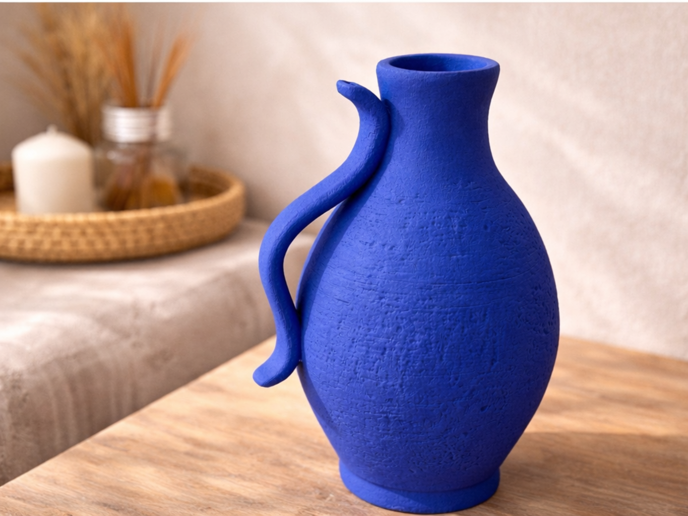 Petit vase Mar Senda bleu en céramique portugaise design discret et harmonieux
