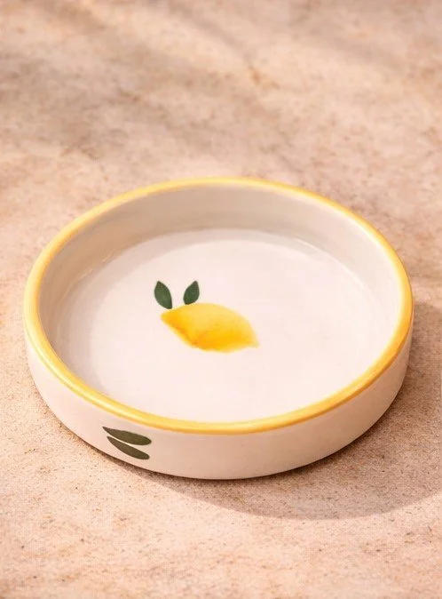 coupelle artisanale citron vue dessus céramique portugaise