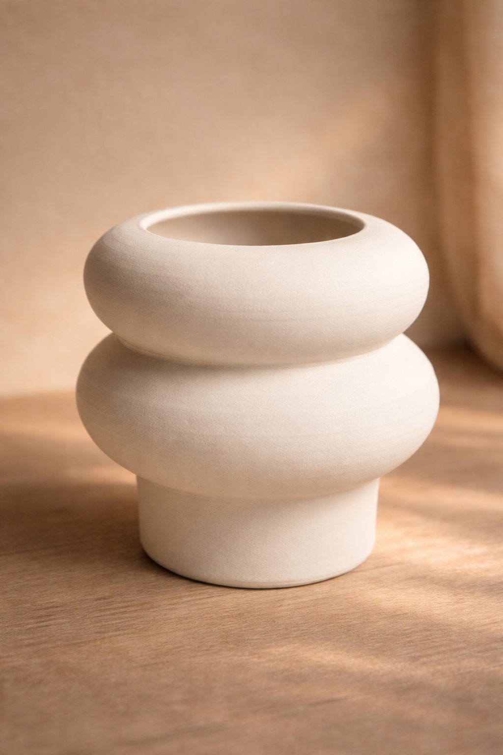 Vase Onda II en céramique portugaise forme arrondie texture mate