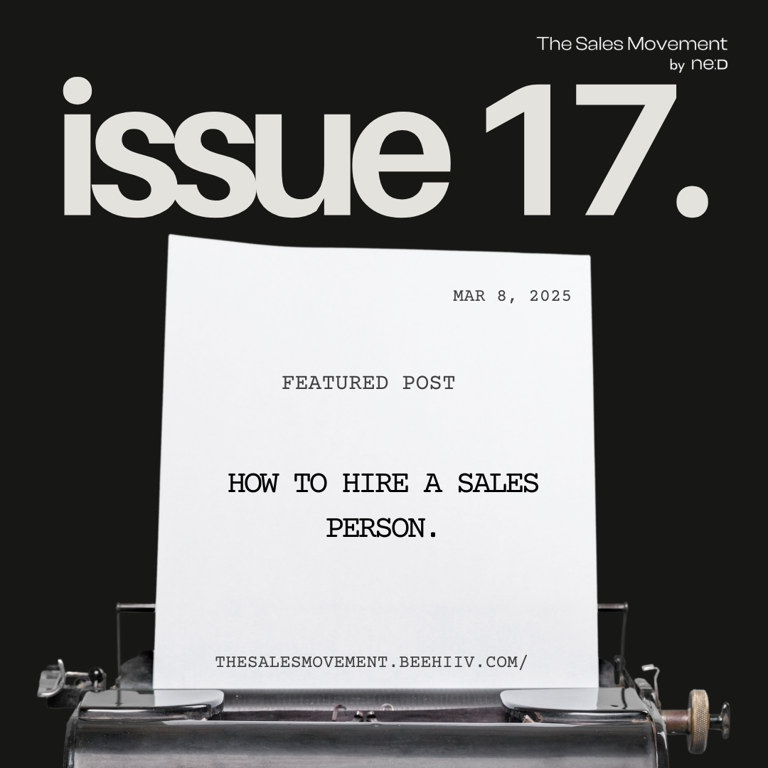 How to hire a sales person.