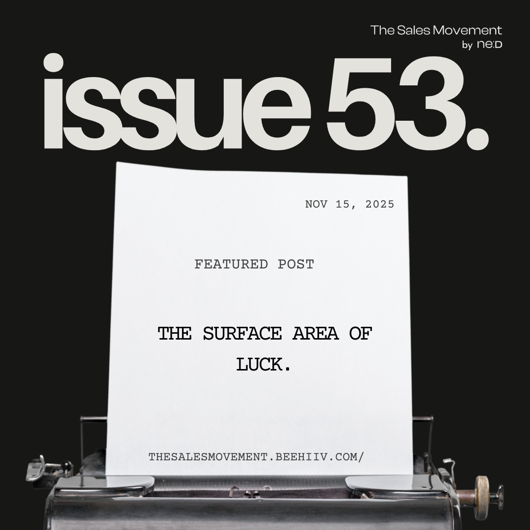 The surface area of luck.