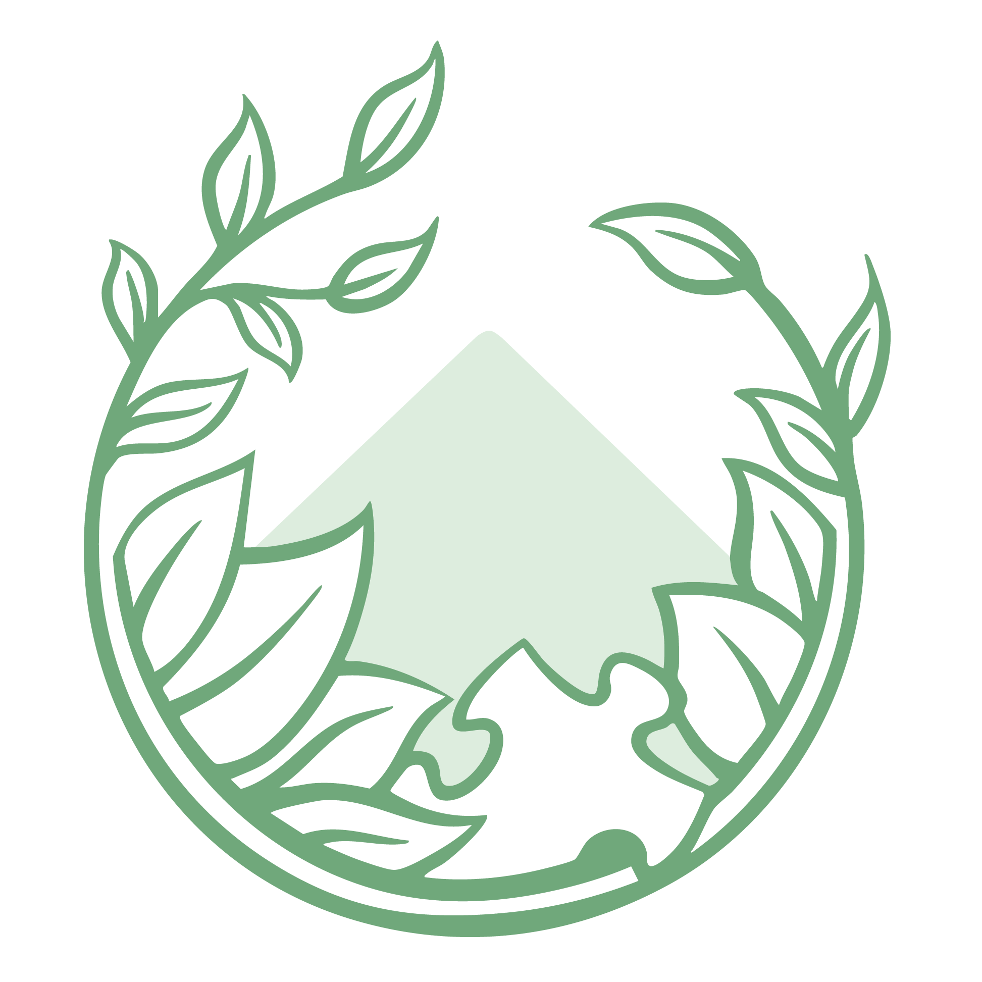 Logo groen met wit blaadjes puzzelstuk energie Homeopathie Deventer en Twello