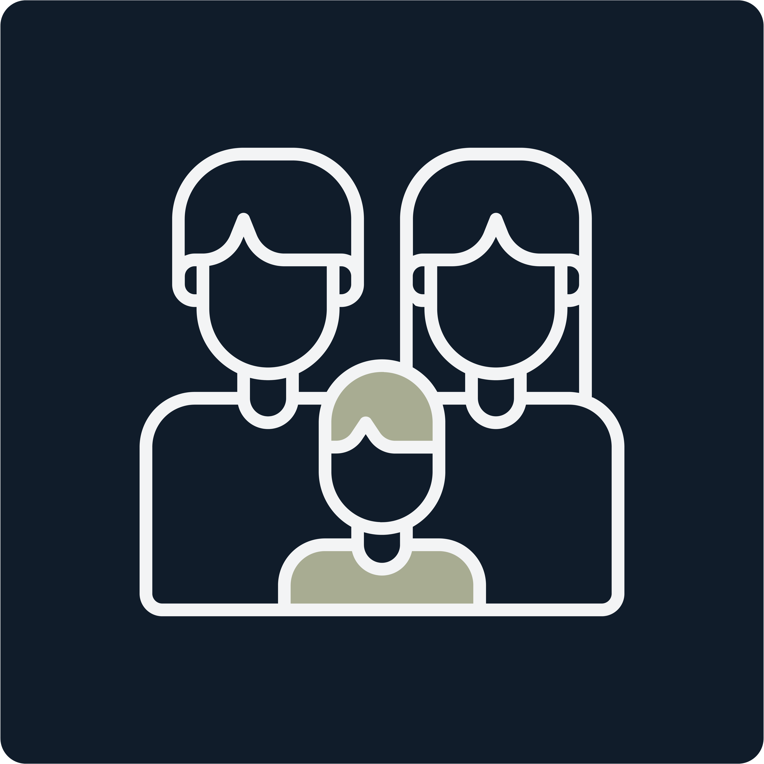 Line art icon of two adults and one child with glasses, representing a family.