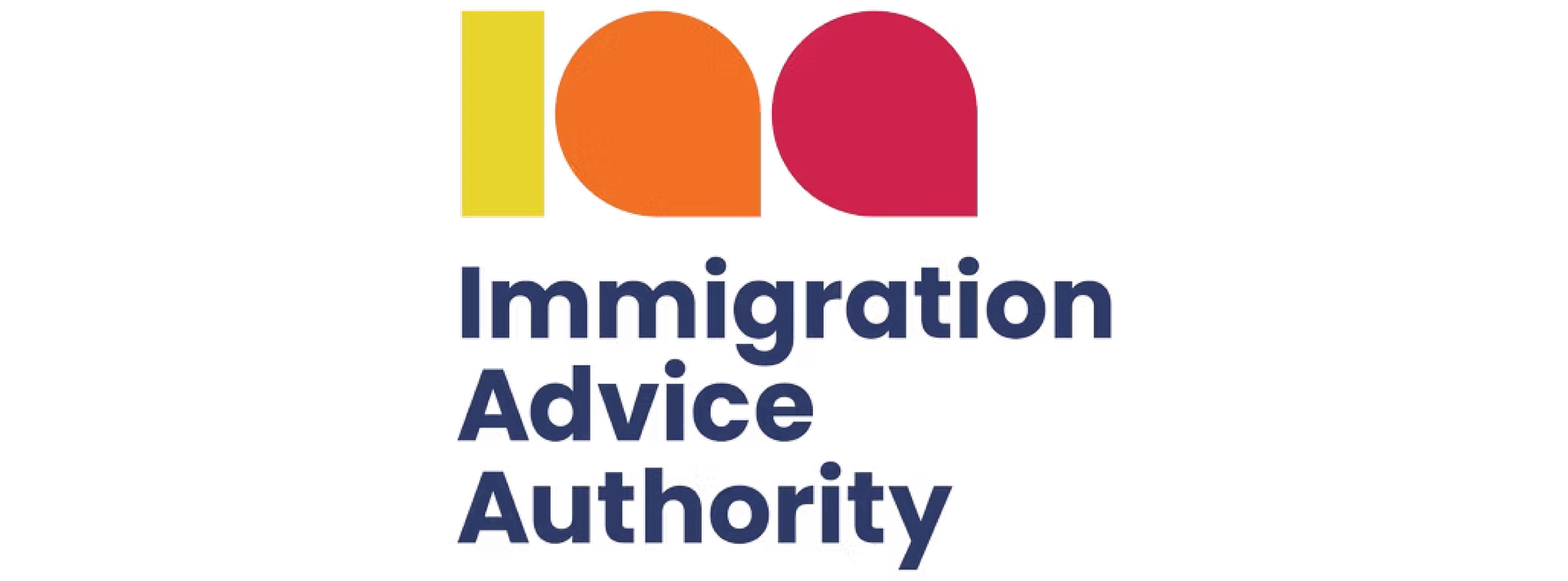 Colorful logo for the Immigration Advice Authority with overlapping shapes and text