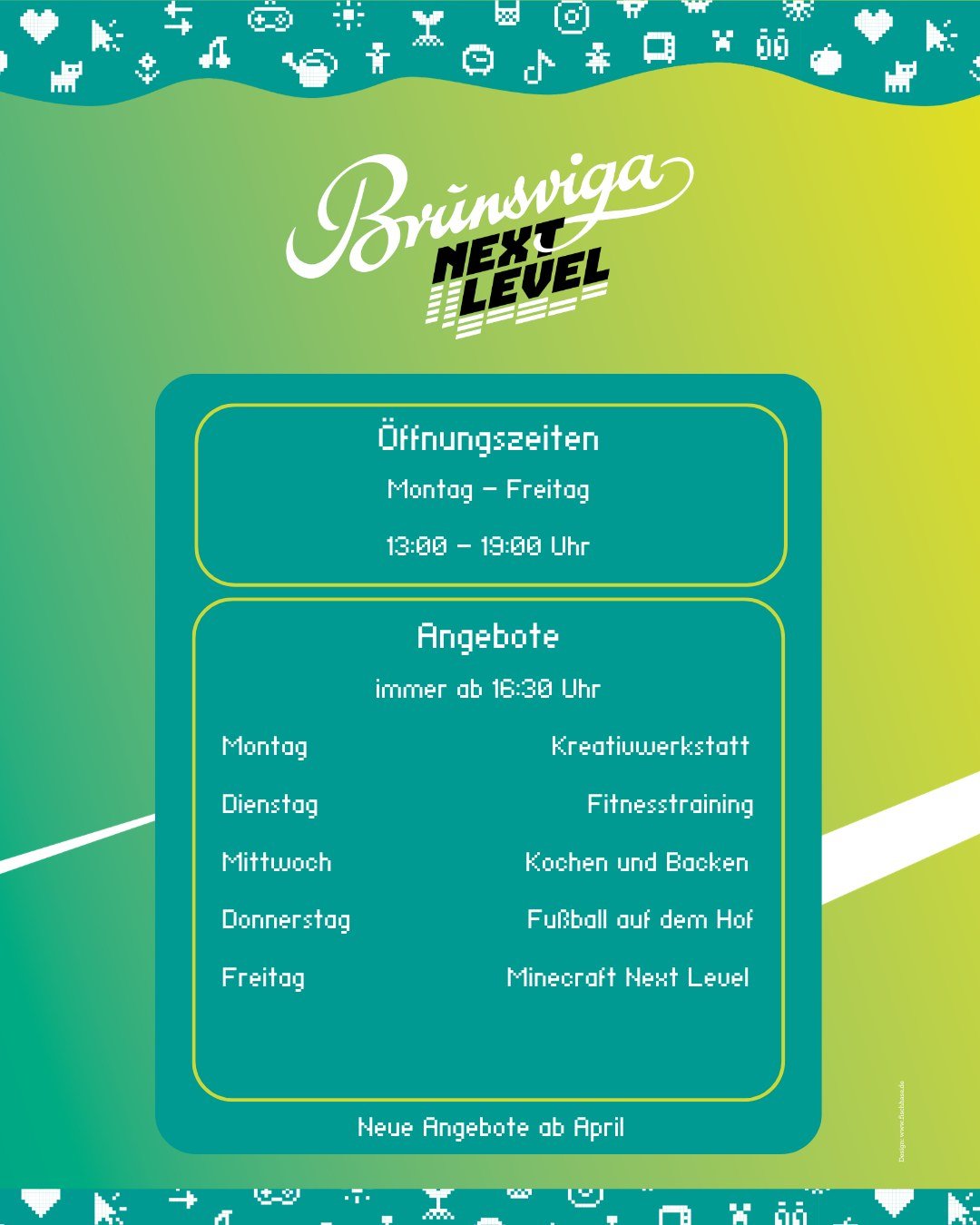 Unser Wochenplan f&uuml;r M&auml;rz ist da. Kommt vorbei und erlebet neue tolle Sachen :)
Bitte beachtet dass die Angebote jetzt bereits um 16:30 starten.