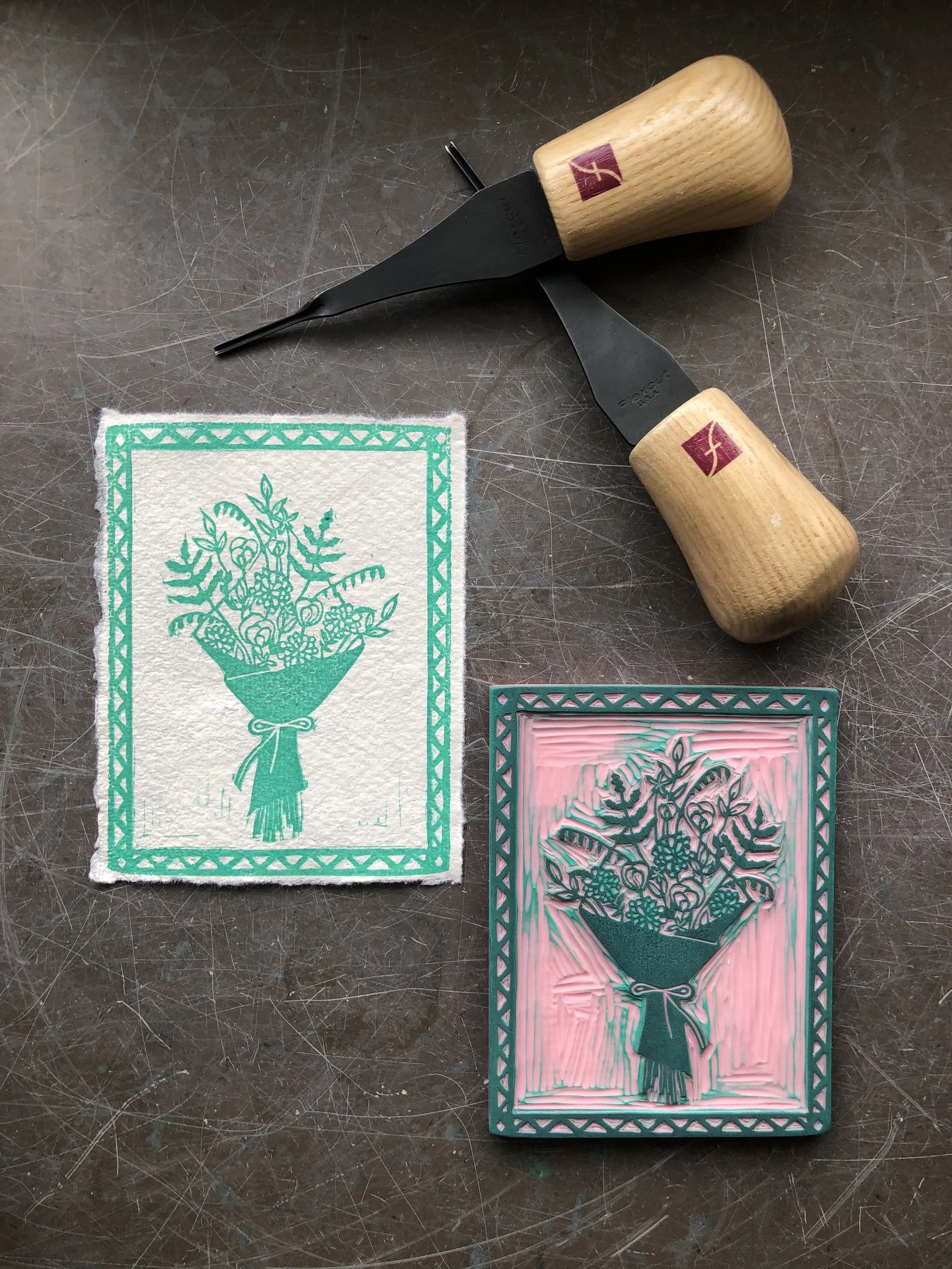 Workshop i linoleumtryck