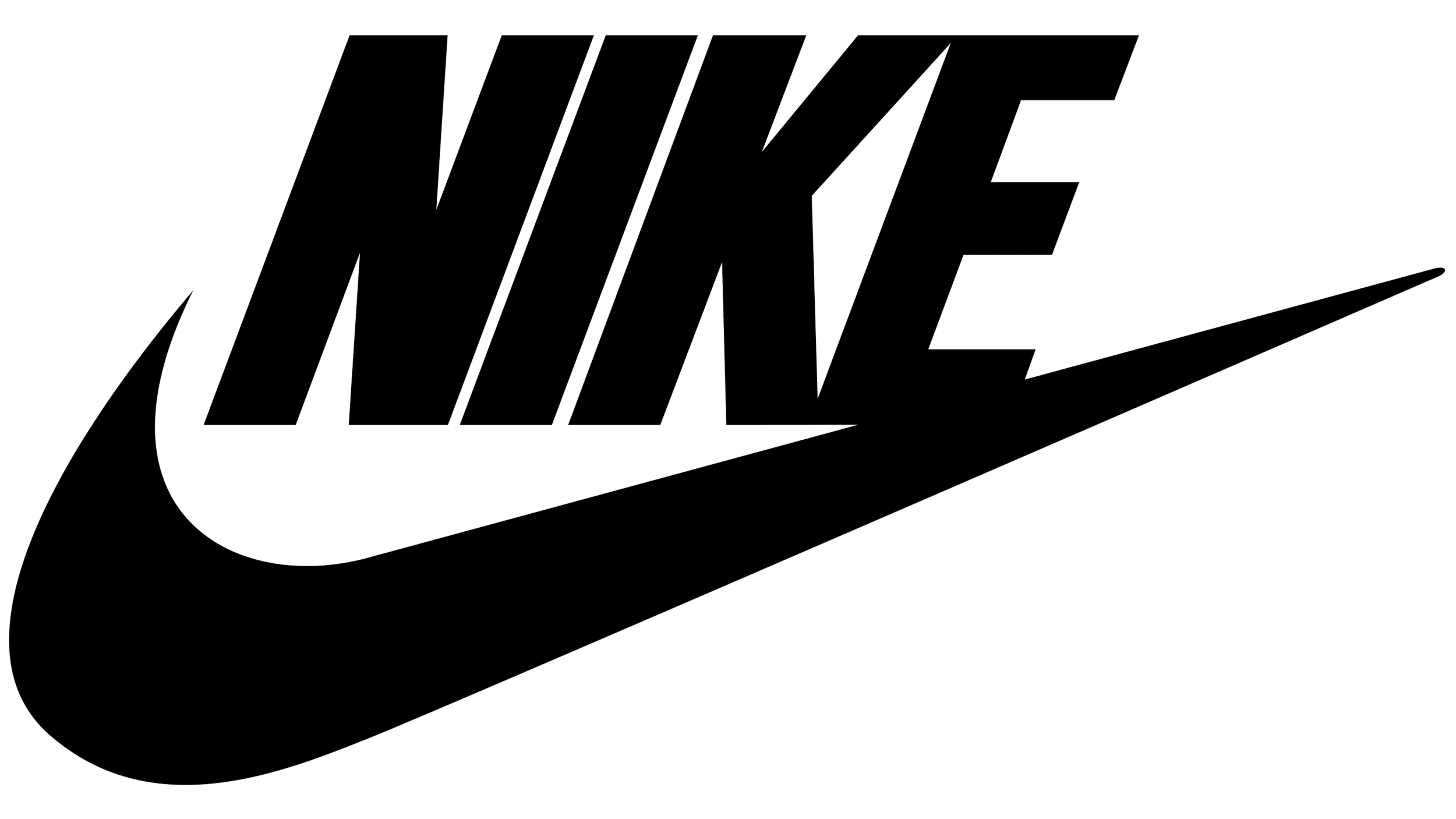 Outline of the Nike logo with the word "NIKE" and a swoosh, all in black against a white background.