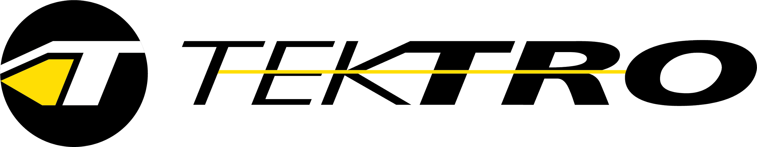 Logo di Tekerò con una freccia gialla e il nome in stile moderno.