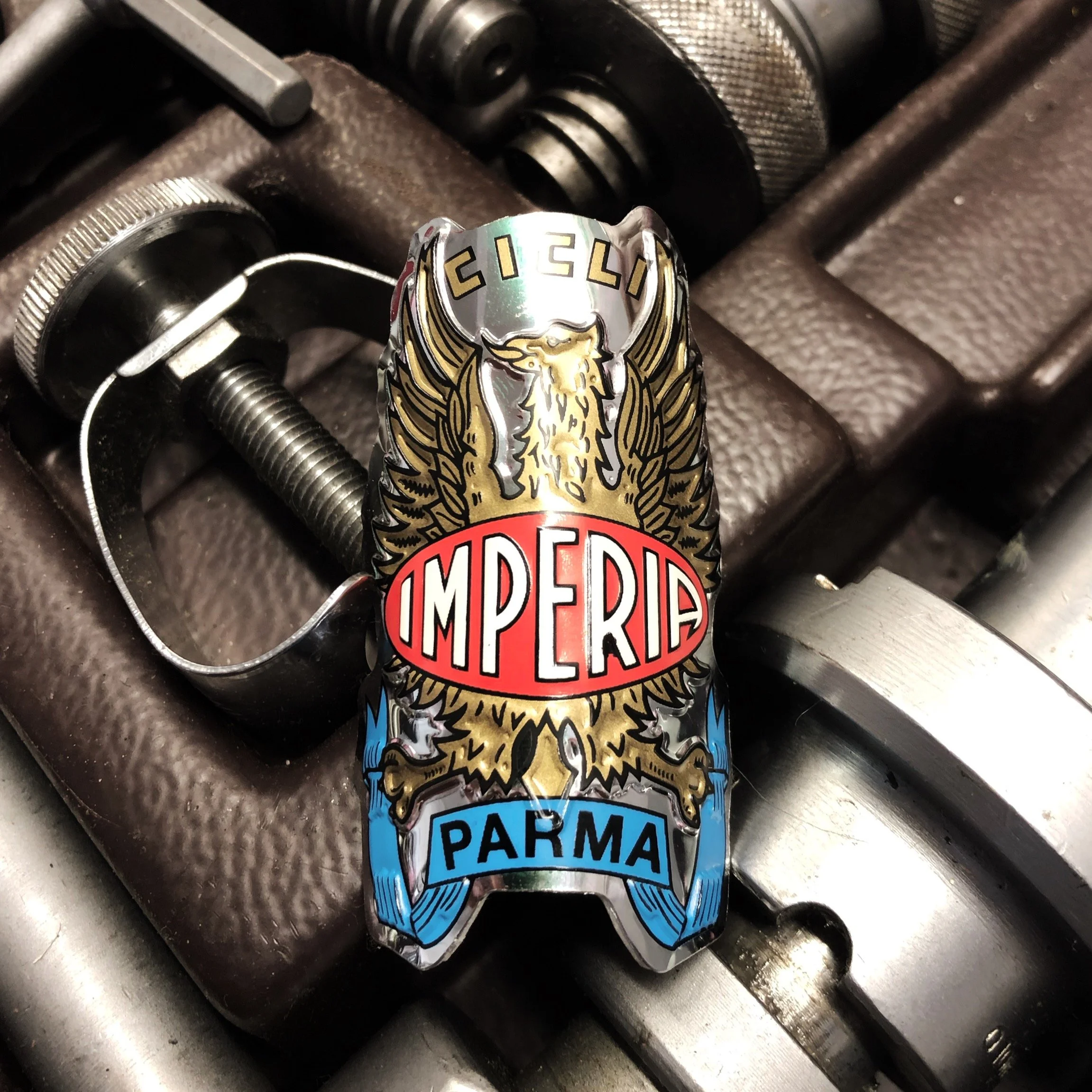 Decalcomania di bici 'Imperia Cicli Parma'.