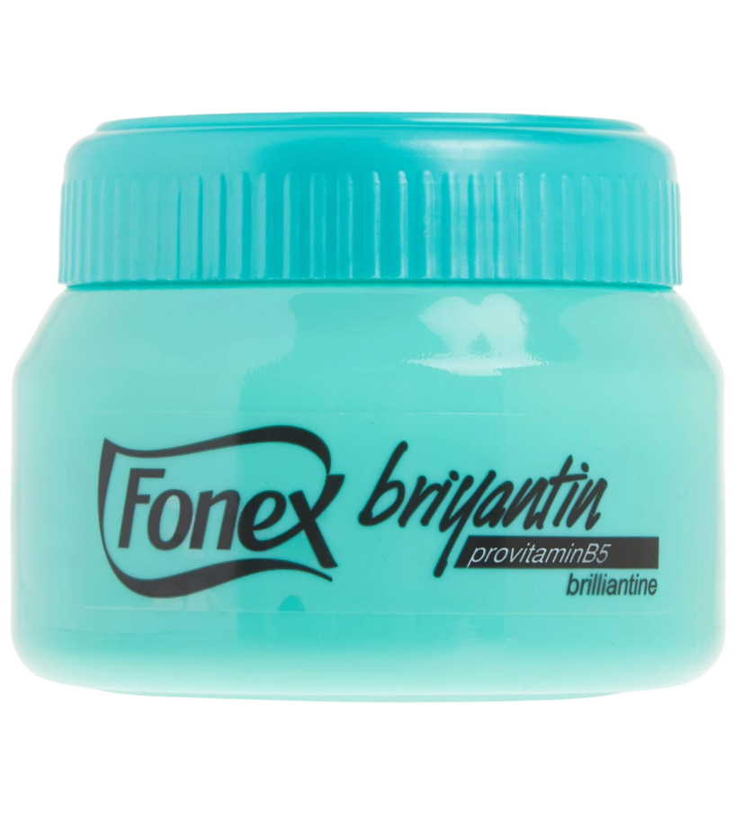 Eine hellblaue Dose mit dem Label 'Fonex bruyantin' und Angabe 'provitamin B5'.