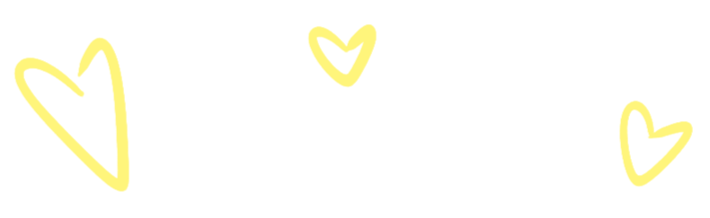 Dessins de cœurs jaunes sur un fond noir.