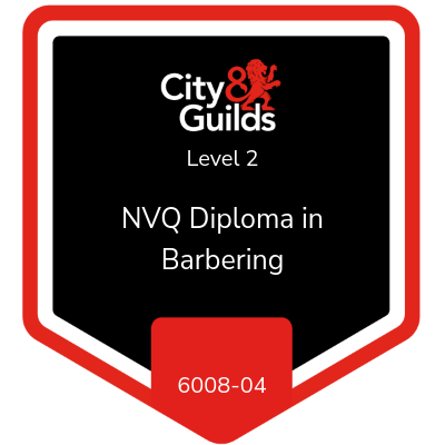 City & Guilds NVQ Diploma in Barbering badge at Level 2