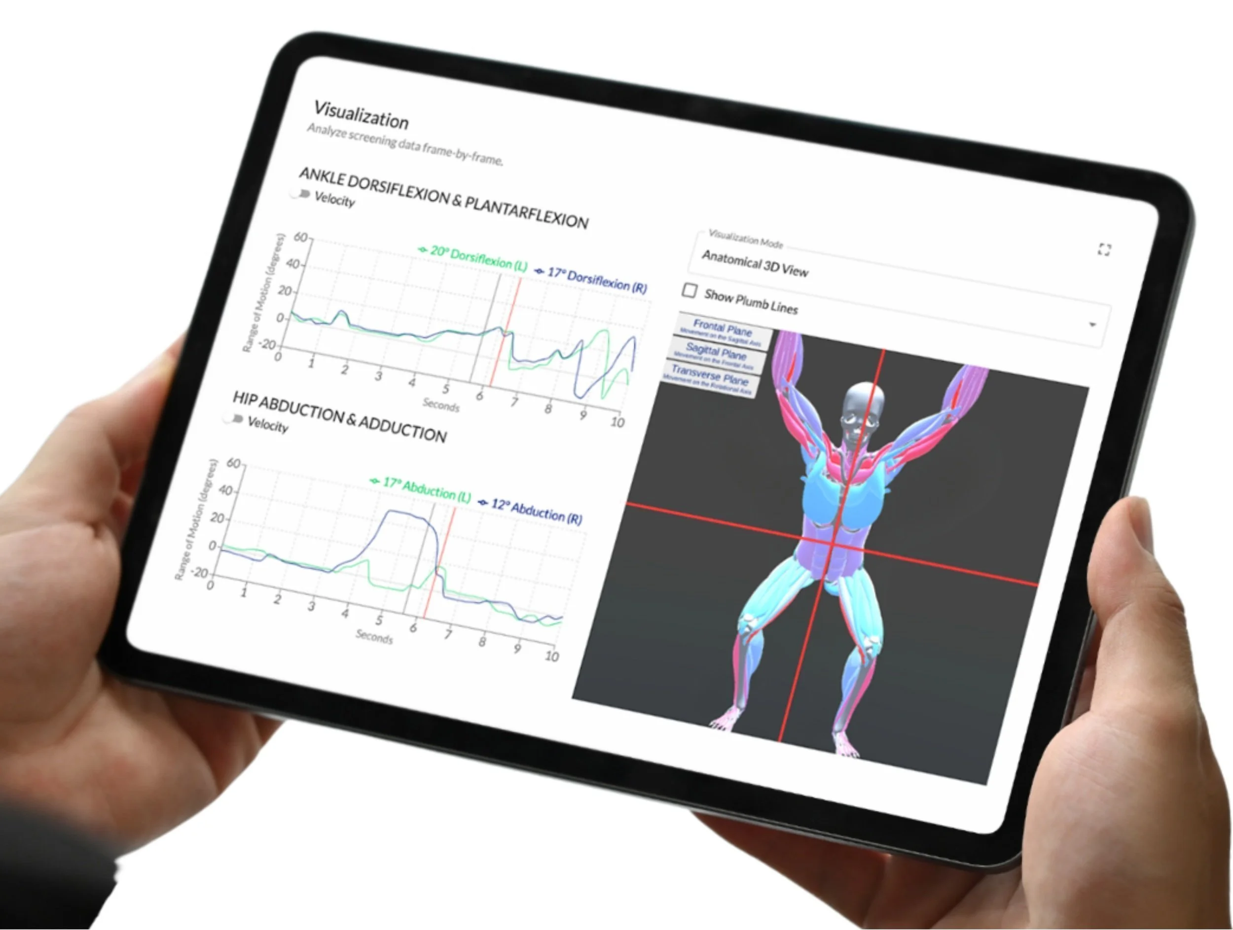 Kinotek movement health report on tablet