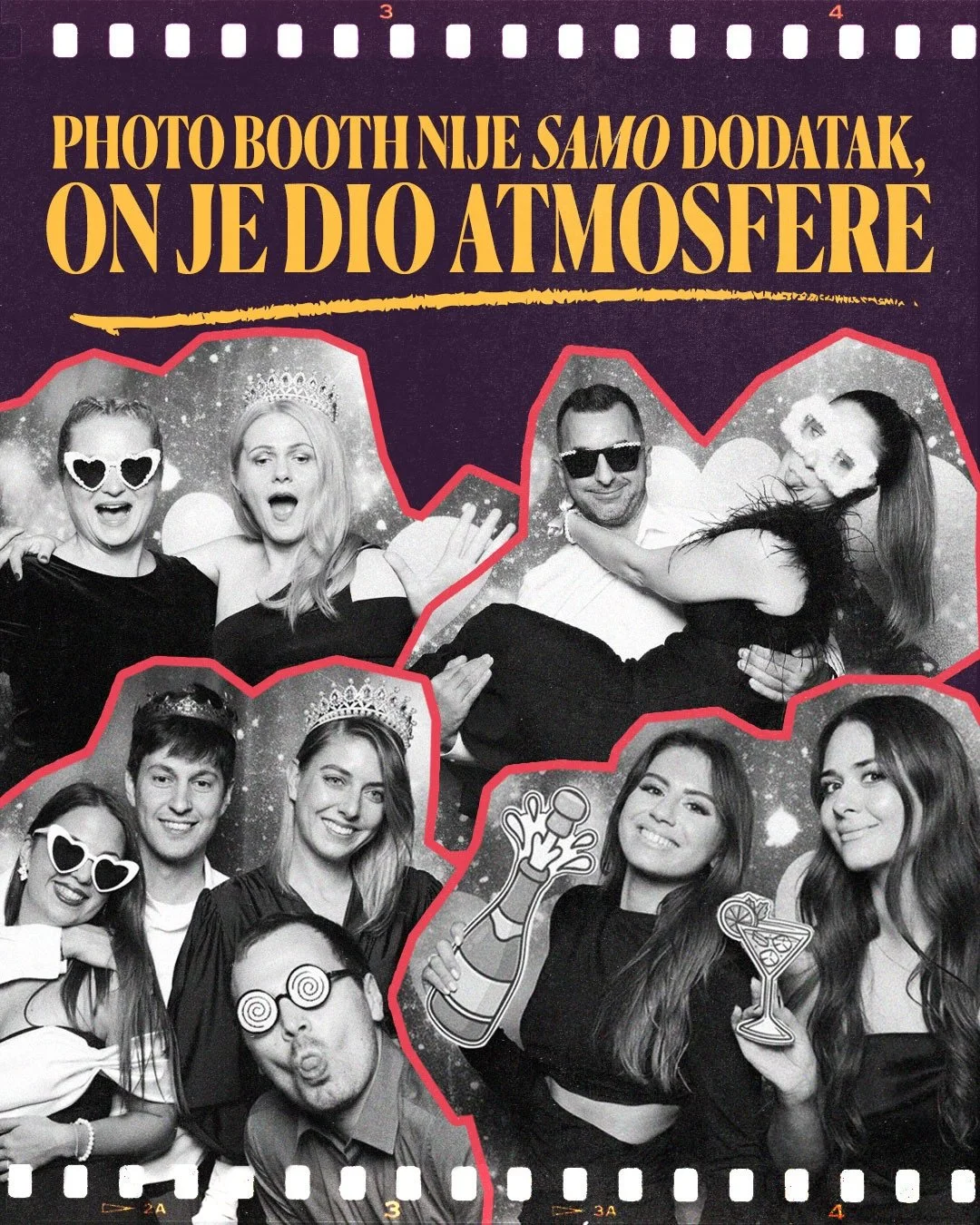 Photobooth nije dodatak.
On je dio atmosfere.

Vjenčanja, eventi, partyji &mdash; trenuci koji ostaju.
Rezervacije za 2026. / 2027. otvorene.
📩 Javite nam se u DM.
