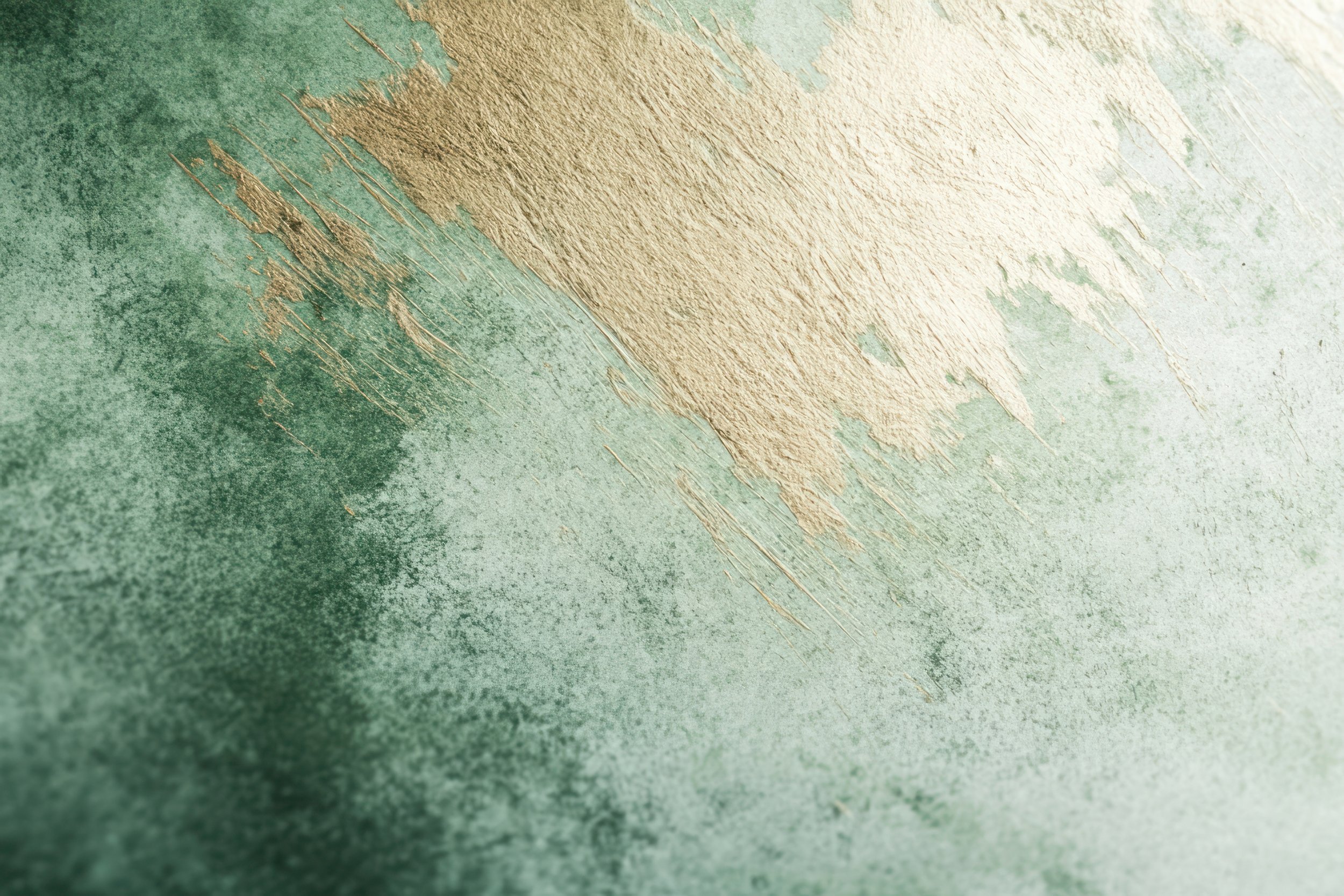 Luxury emerald green and gold wedding backdrop with abstract artistic texture, metallic accents and sophisticated editorial aesthetic.