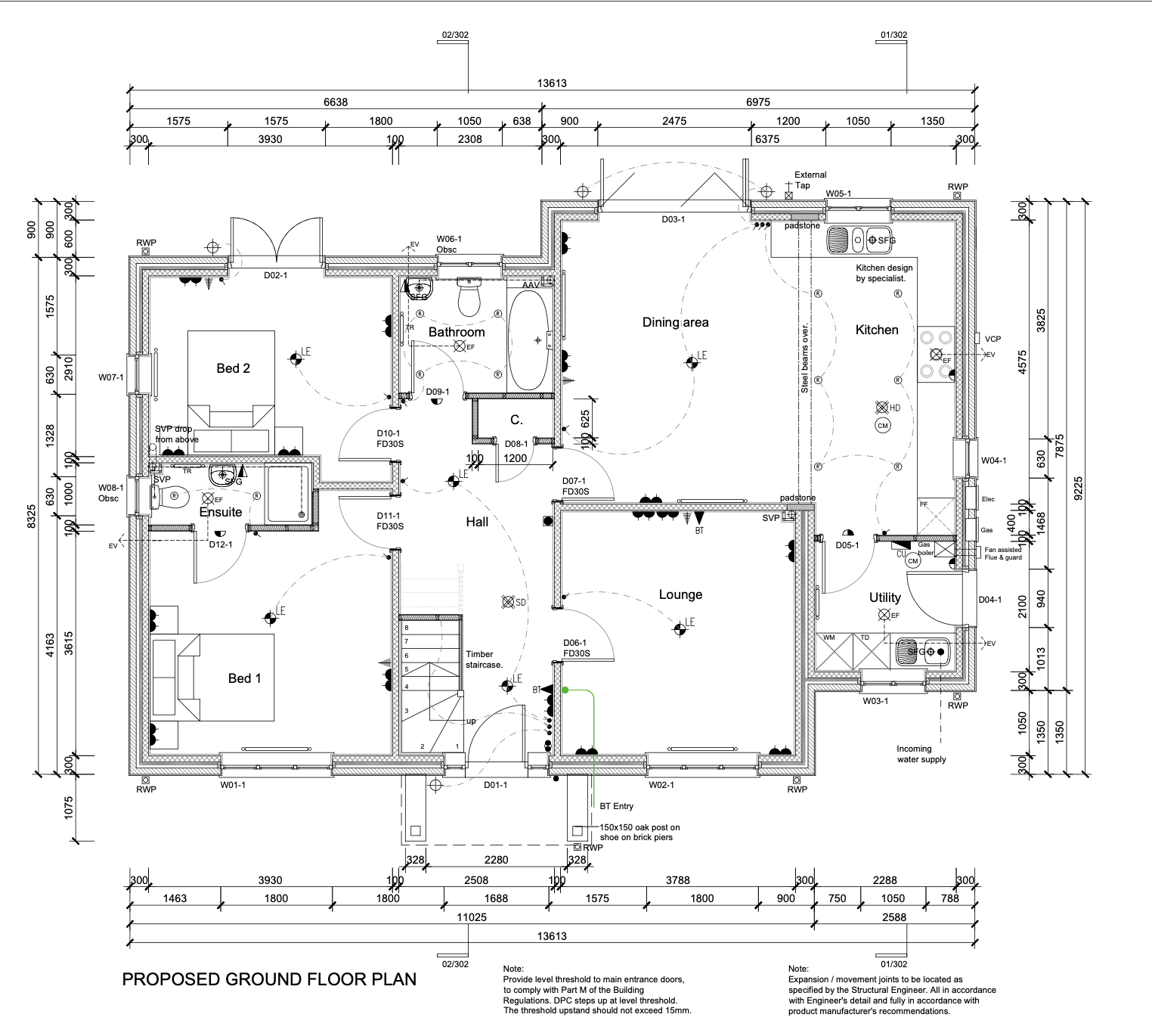 Building regulation drawings we use as experienced builders in Marlborough Wiltshire