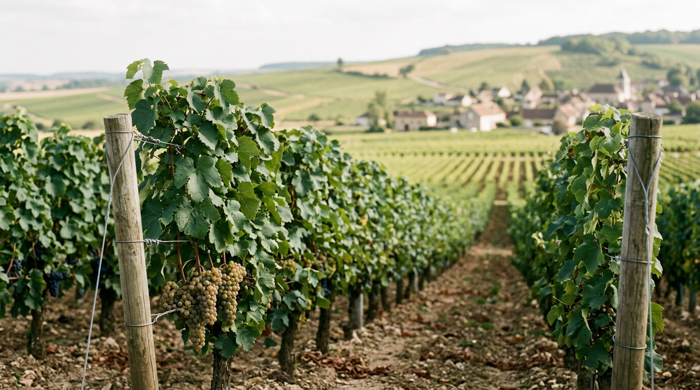 Een wijngaard in de champagnestreek in Frankrijk.