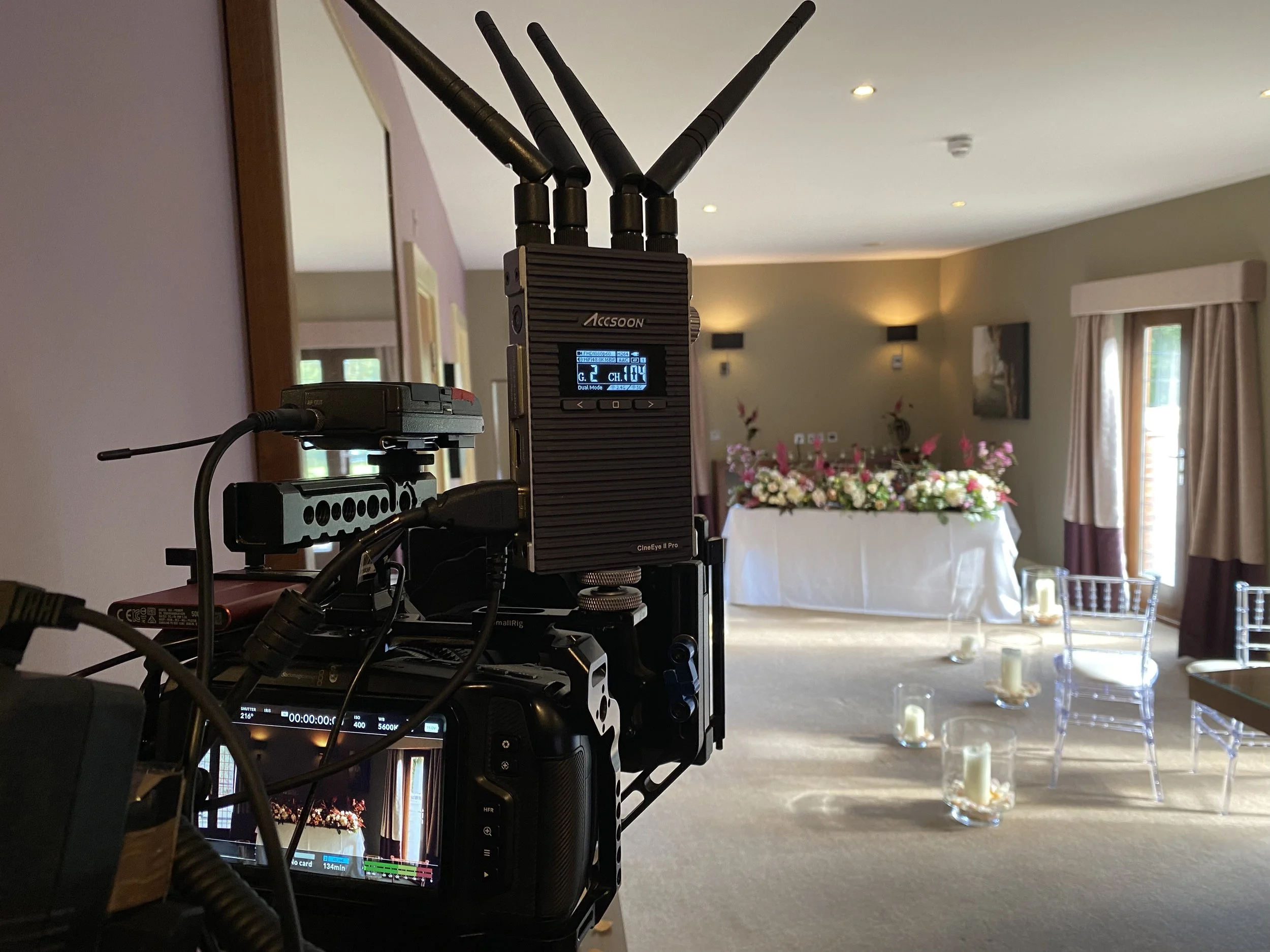 single camera live stream of a wedding