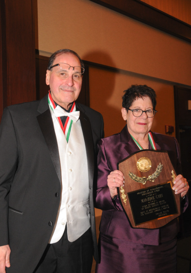 President Frank Ciano and President's Award recipient Marjorie Cahn