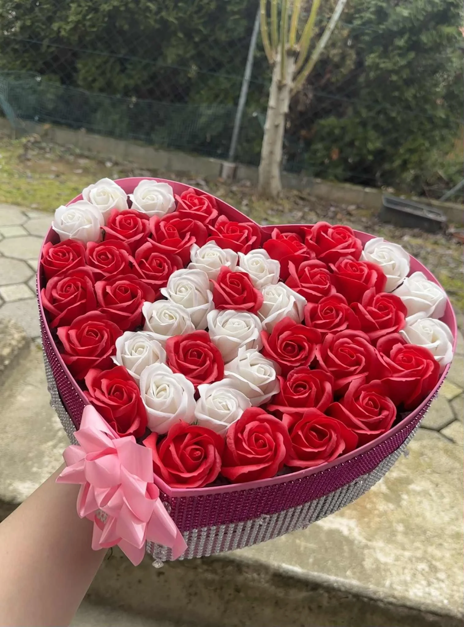 Buchet Mare Tranadafiri de săpun în formă de inimioară