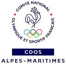 Logo du Comité National Olympique et Sportif Français, représentant la région Alpes-Maritimes, avec le texte 'CDOS Alpes-Maritimes'