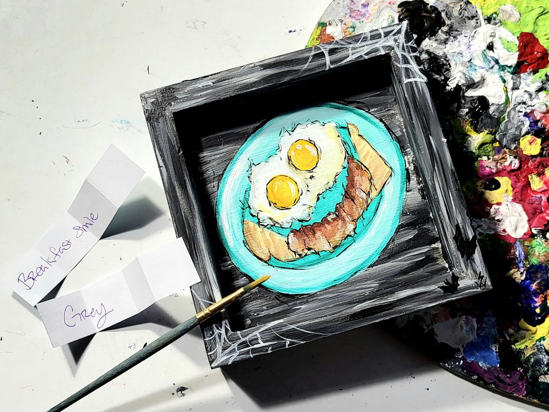 Breakfast Smile with a Grey Background - Day 7 of 31 Paintings