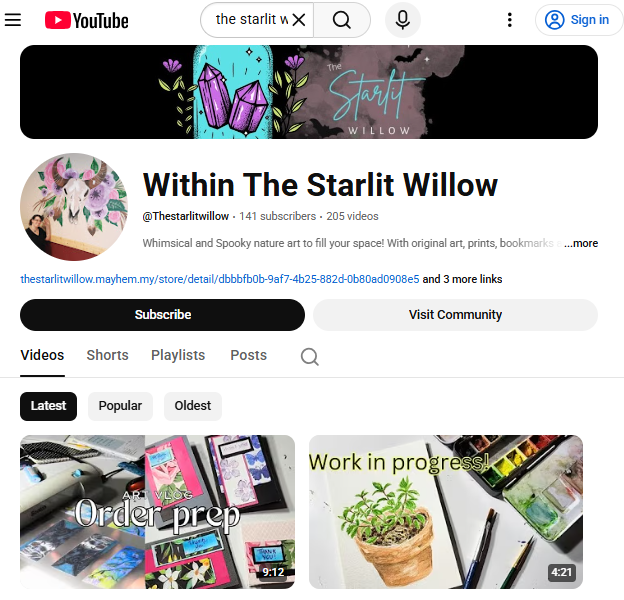 My YouTube channel with crafts, gardening, witchy stuff and more!