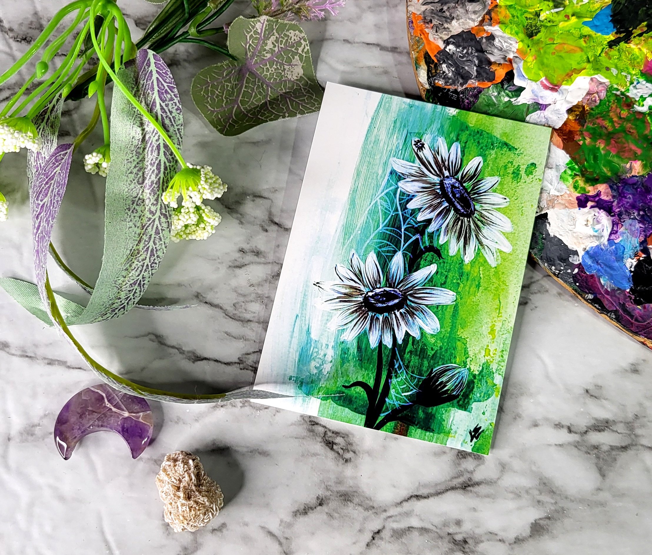 Remnants of Works Black & White Daisy Art Print