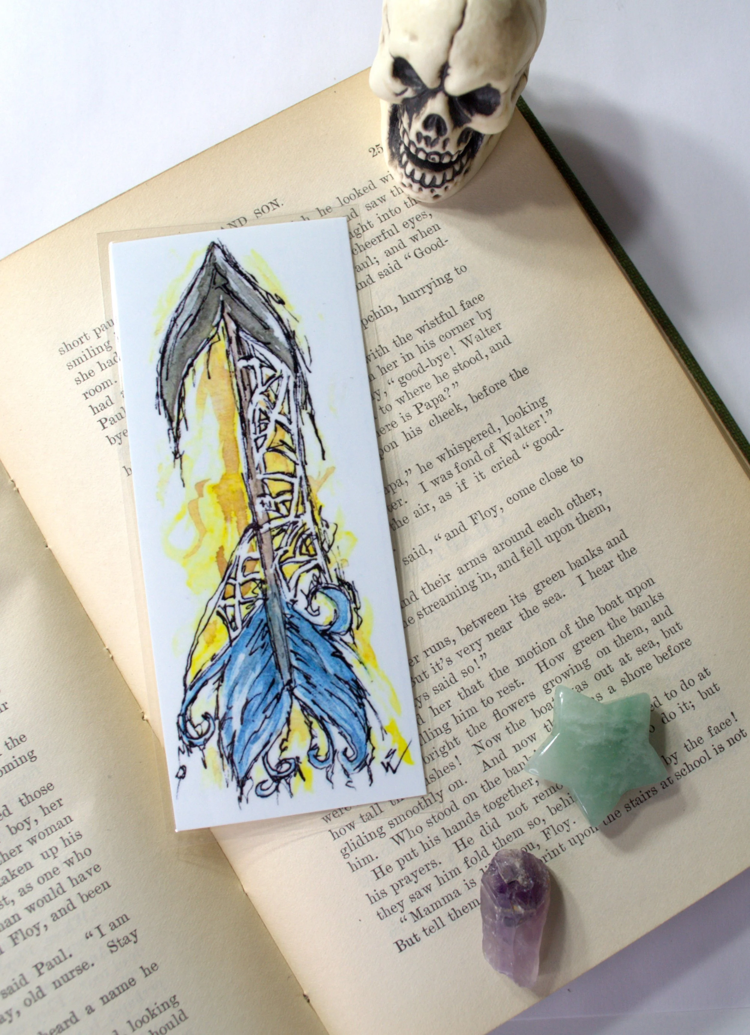 Mystical Spun Watercolor Arrow Bookmark