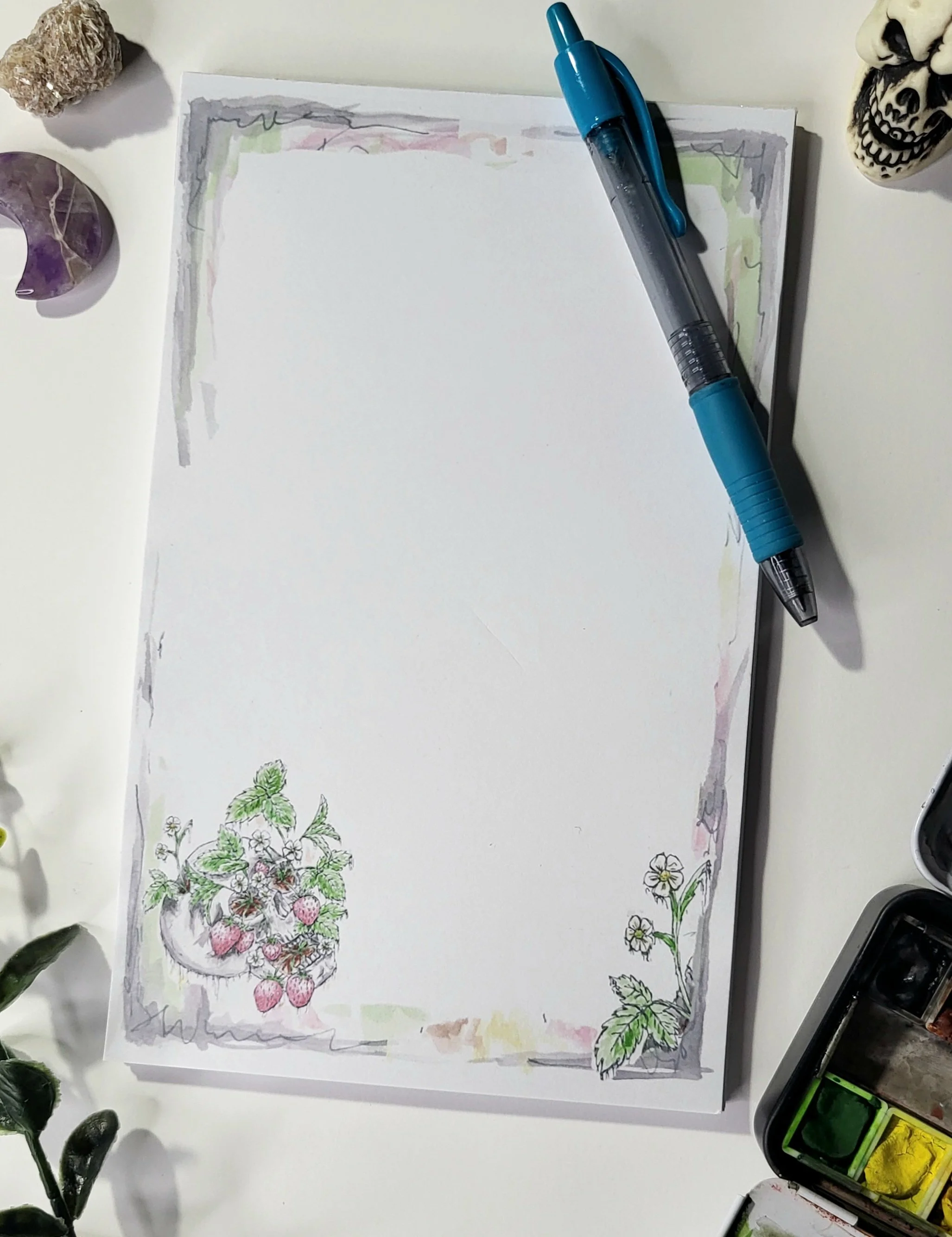 Strawberry Bone - Half Sheet Notepad