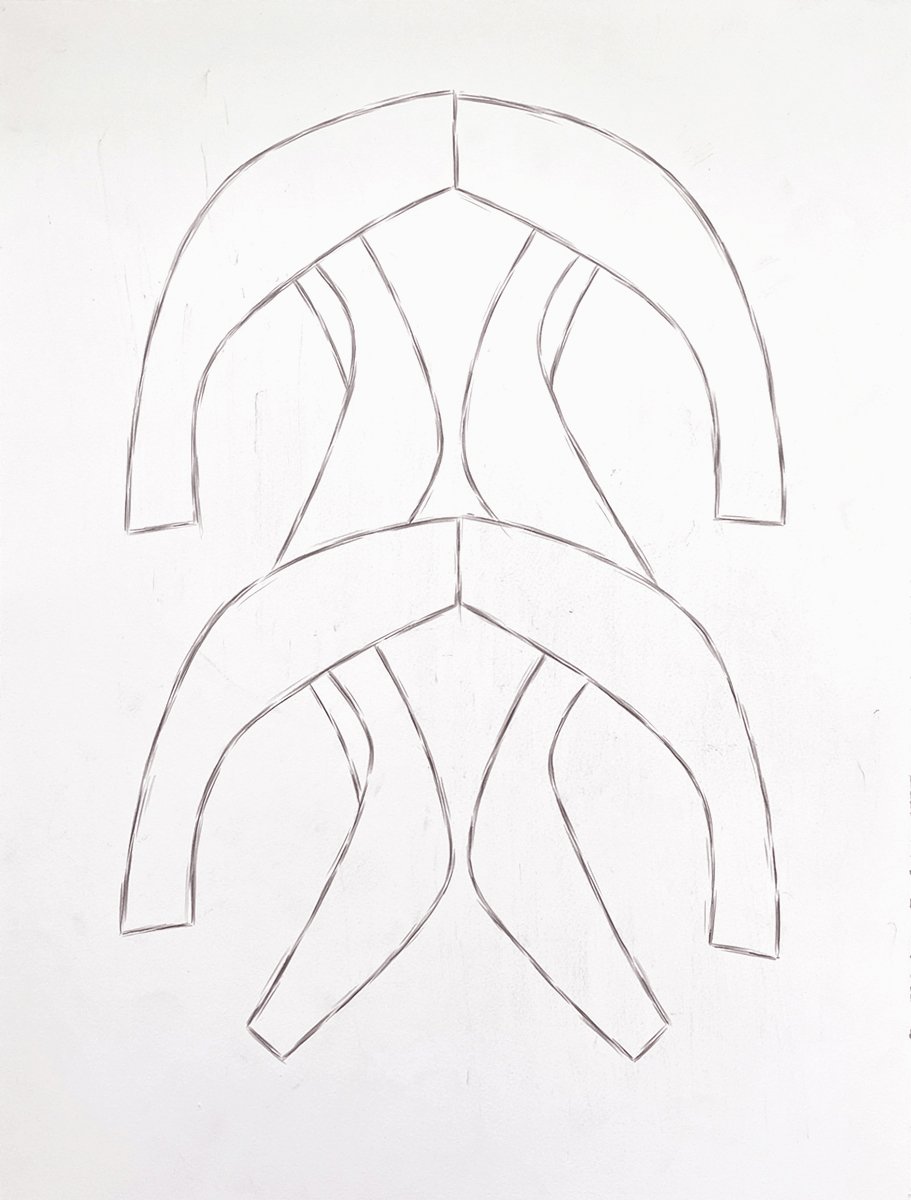 Two hand-drawn peace symbols, one above the other, on a white background.