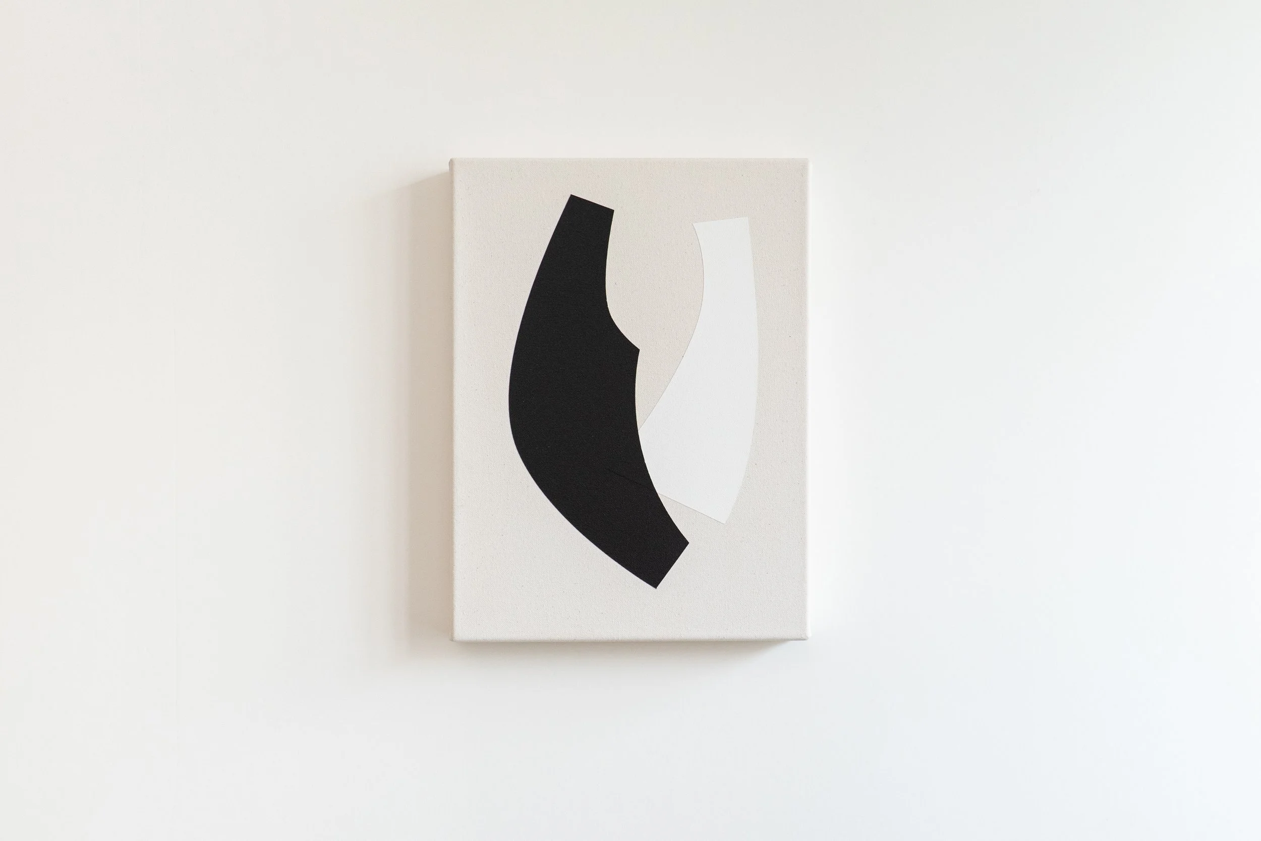 Black and white abstract acrylic painting by Tetiana Kartasheva, Zurich, Switzerland. Minimalist composition.