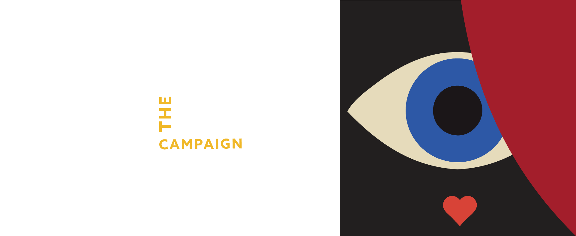 Logo for the Stage the Build Campaign featuring an eye illustration and a red heart.