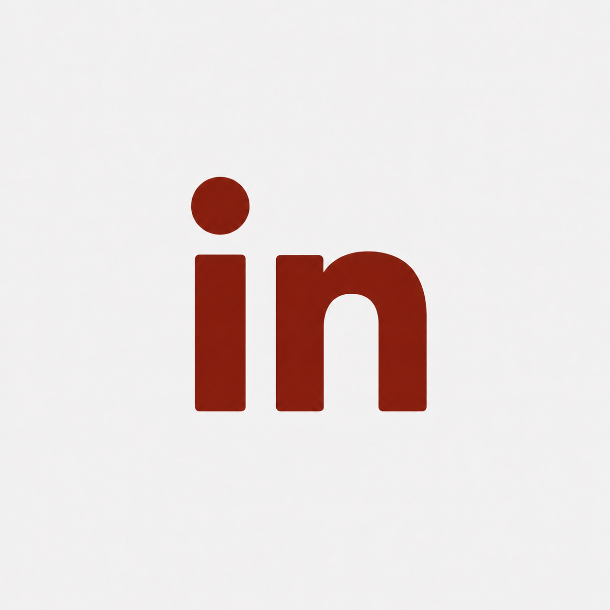 Red lowercase letters 'in' on a white background.