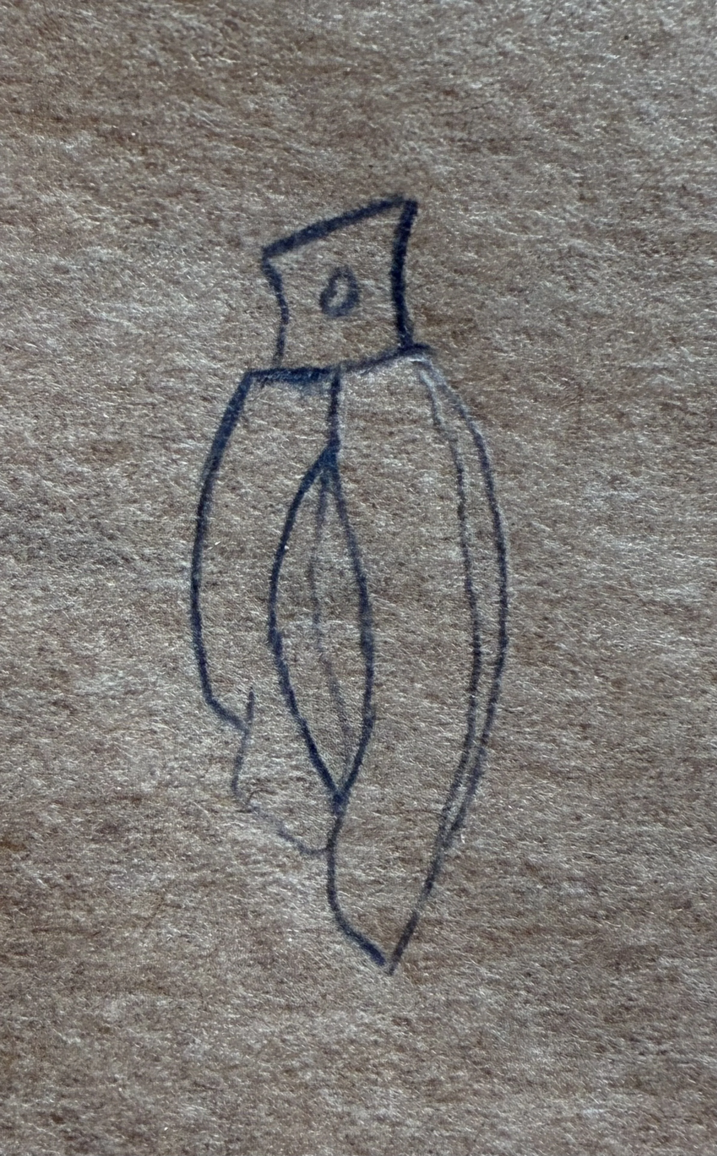 Pesteh, raw hand sketch of minimal ornament
